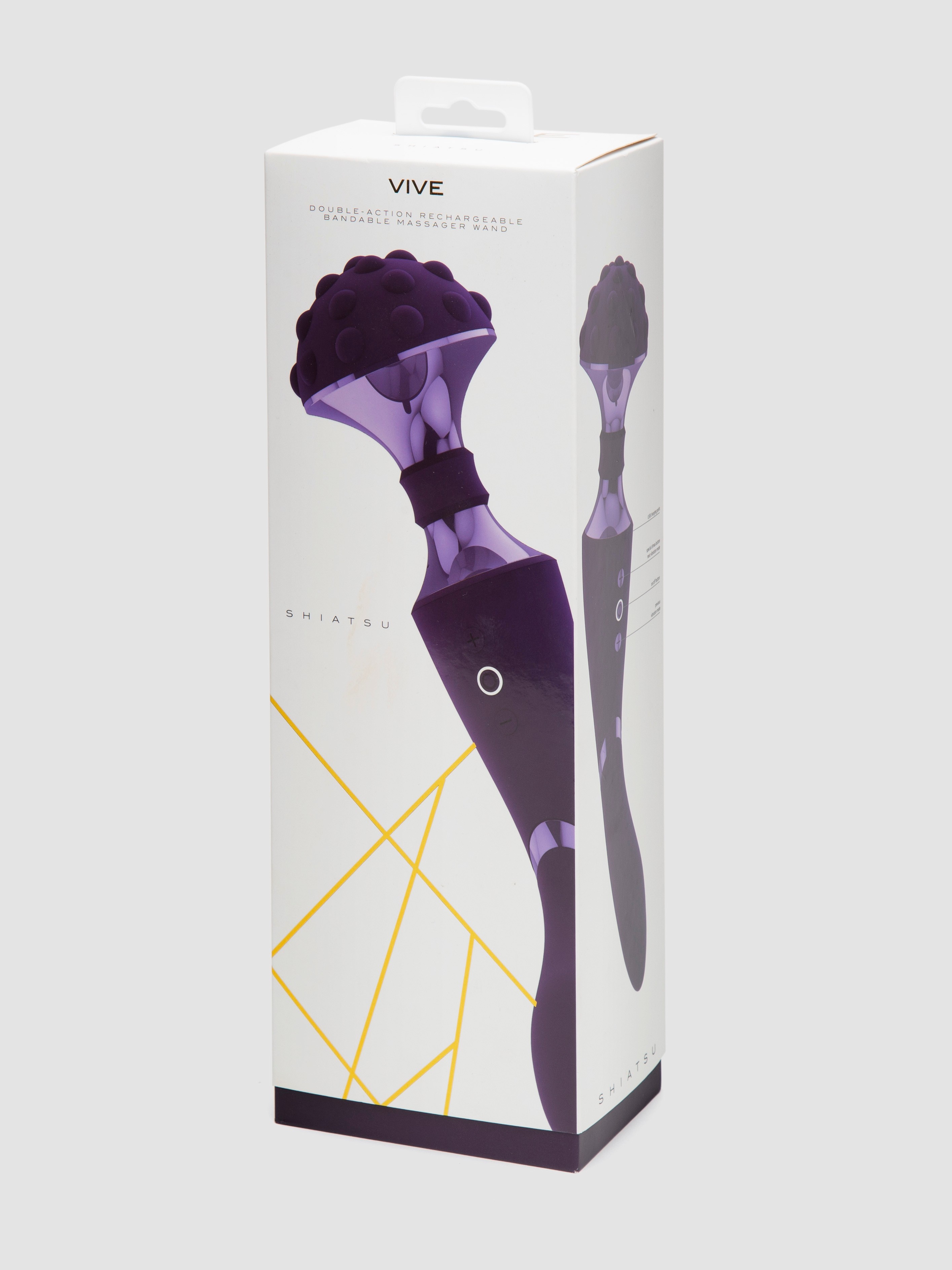 Vive Shiatsu Rechargeable Textured Massage Wand Vibrator, Purple, hi-res