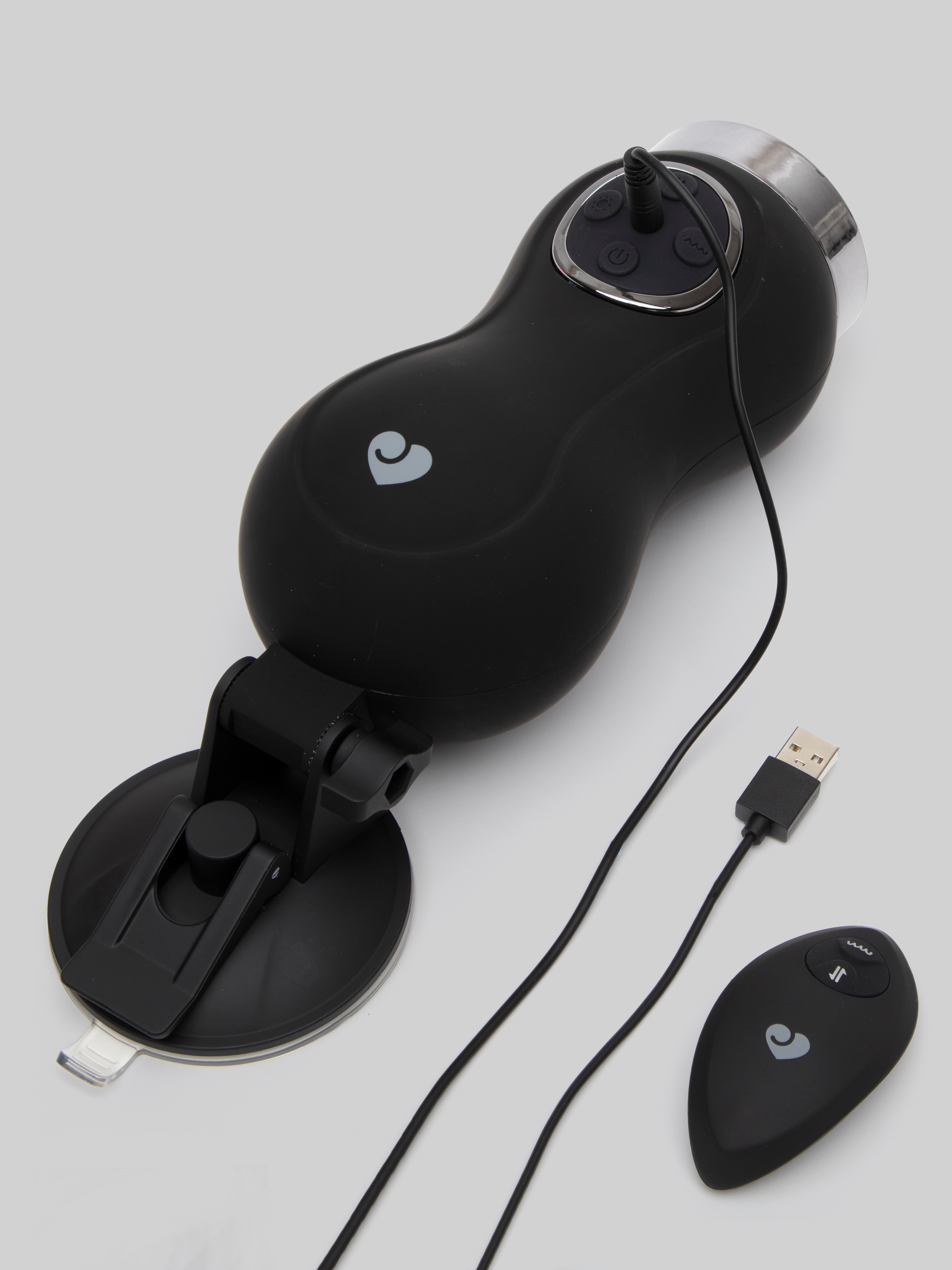 Lovehoney Love Motion Remote Control Warming Thrusting Sex Machine Set, Black, hi-res