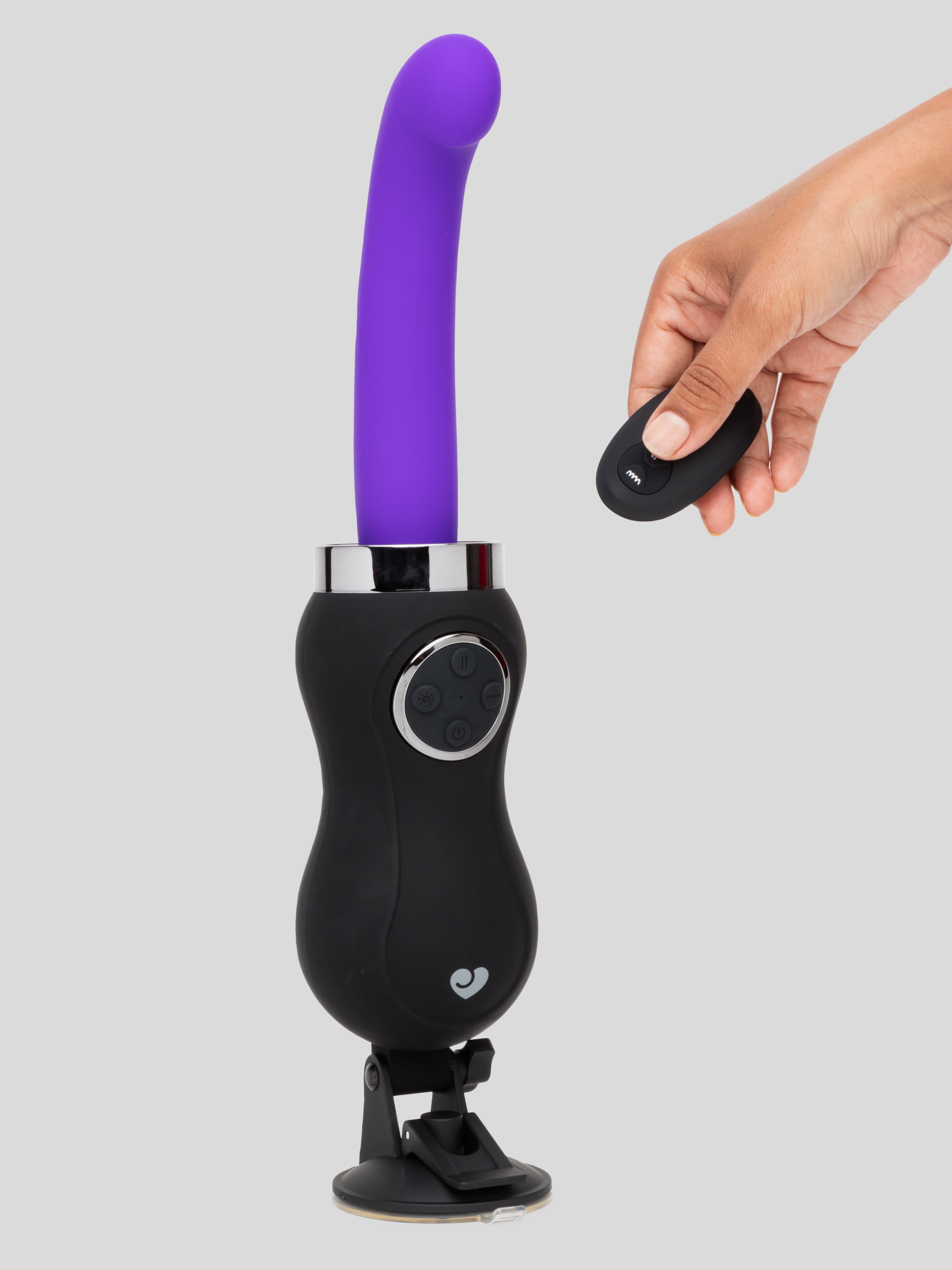 Lovehoney Love Motion Remote Control Warming Thrusting Sex Machine Set, Black, hi-res