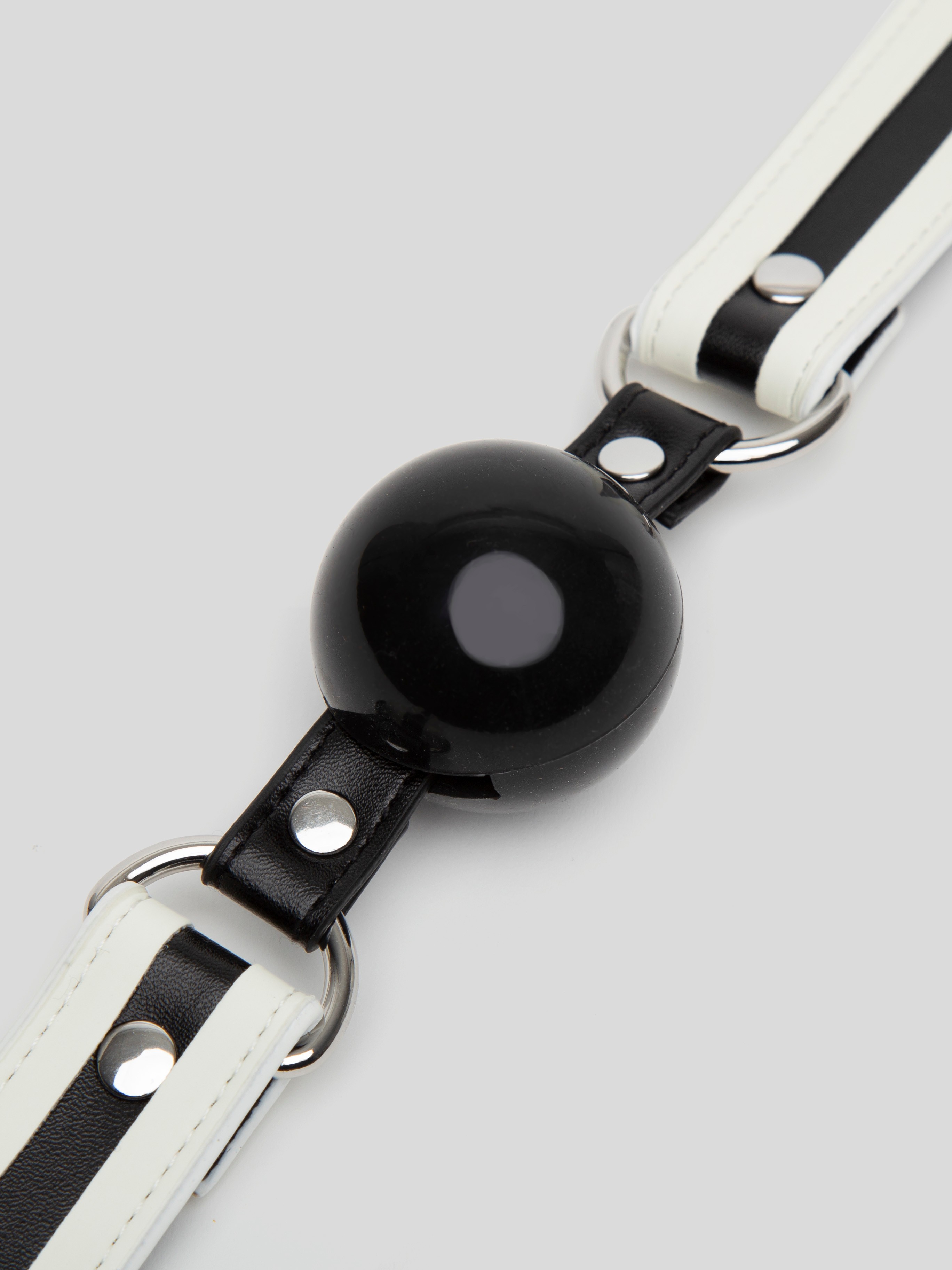 Bondage Boutique Glow-in-the-Dark Silicone Ball Gag, Black, hi-res