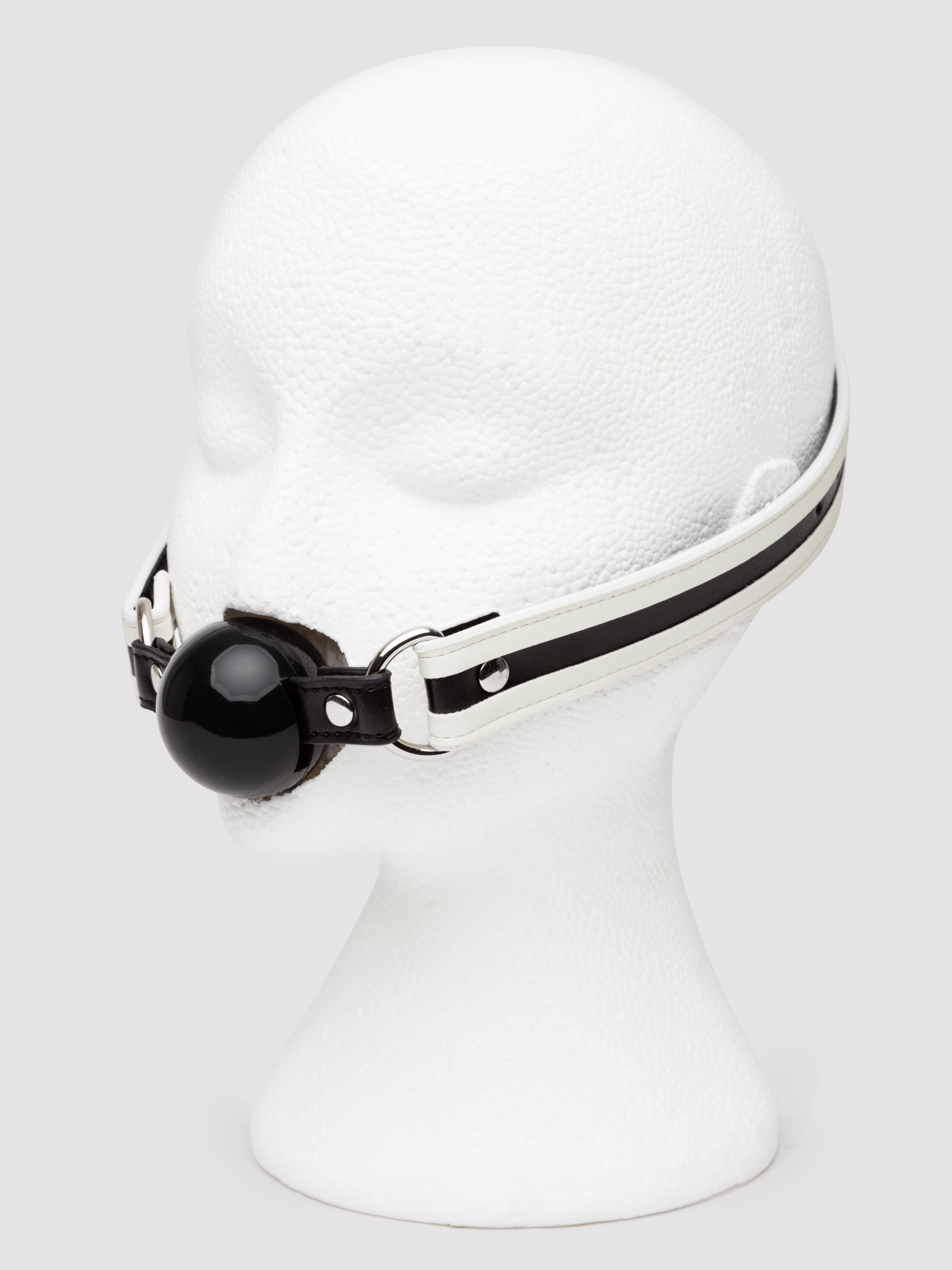 Bondage Boutique Glow-in-the-Dark Silicone Ball Gag, Black, hi-res