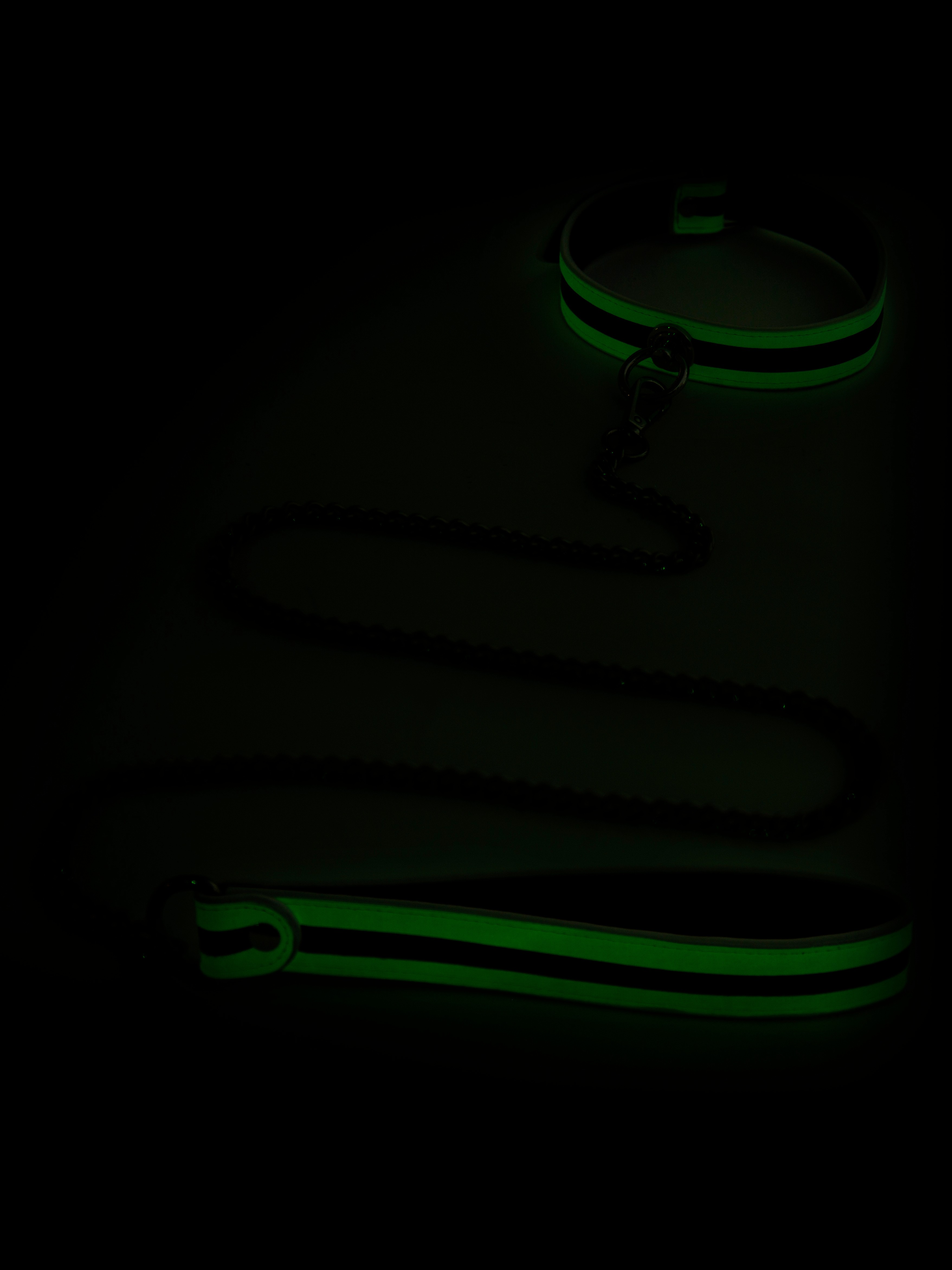 Bondage Boutique Glow-in-the-Dark Collar and Lead, , hi-res