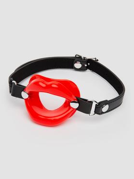 DOMINIX Deluxe Silicone Open Mouth Red Lip Gag 1.5-Inches Diameter