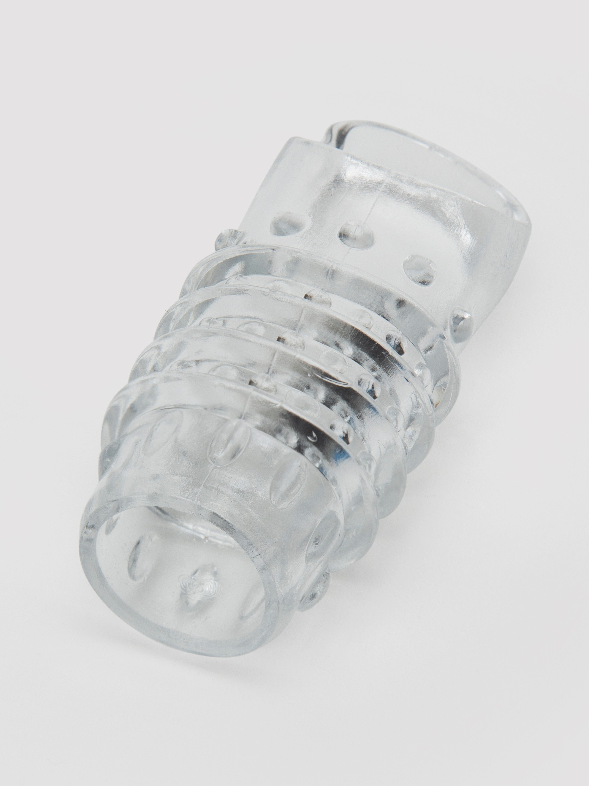 Lovehoney Bumpy Ride Textured Penis Sleeve with Ball Loop, Clear, hi-res