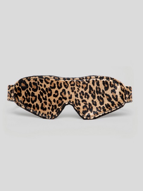 Bondage Boutique Leopard Print Blindfold, Black, hi-res