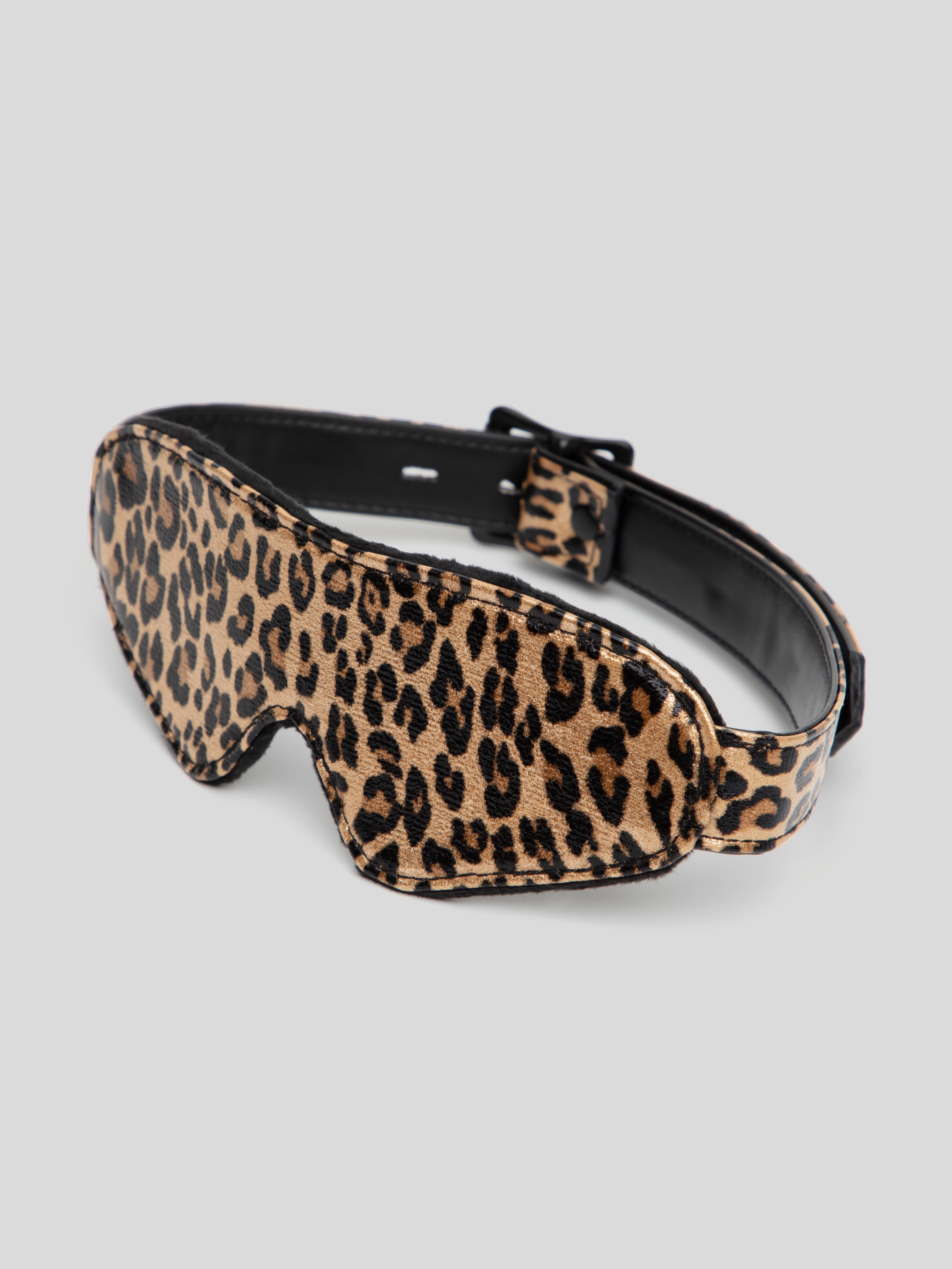 Bondage Boutique Leopard Print Blindfold, Black, hi-res