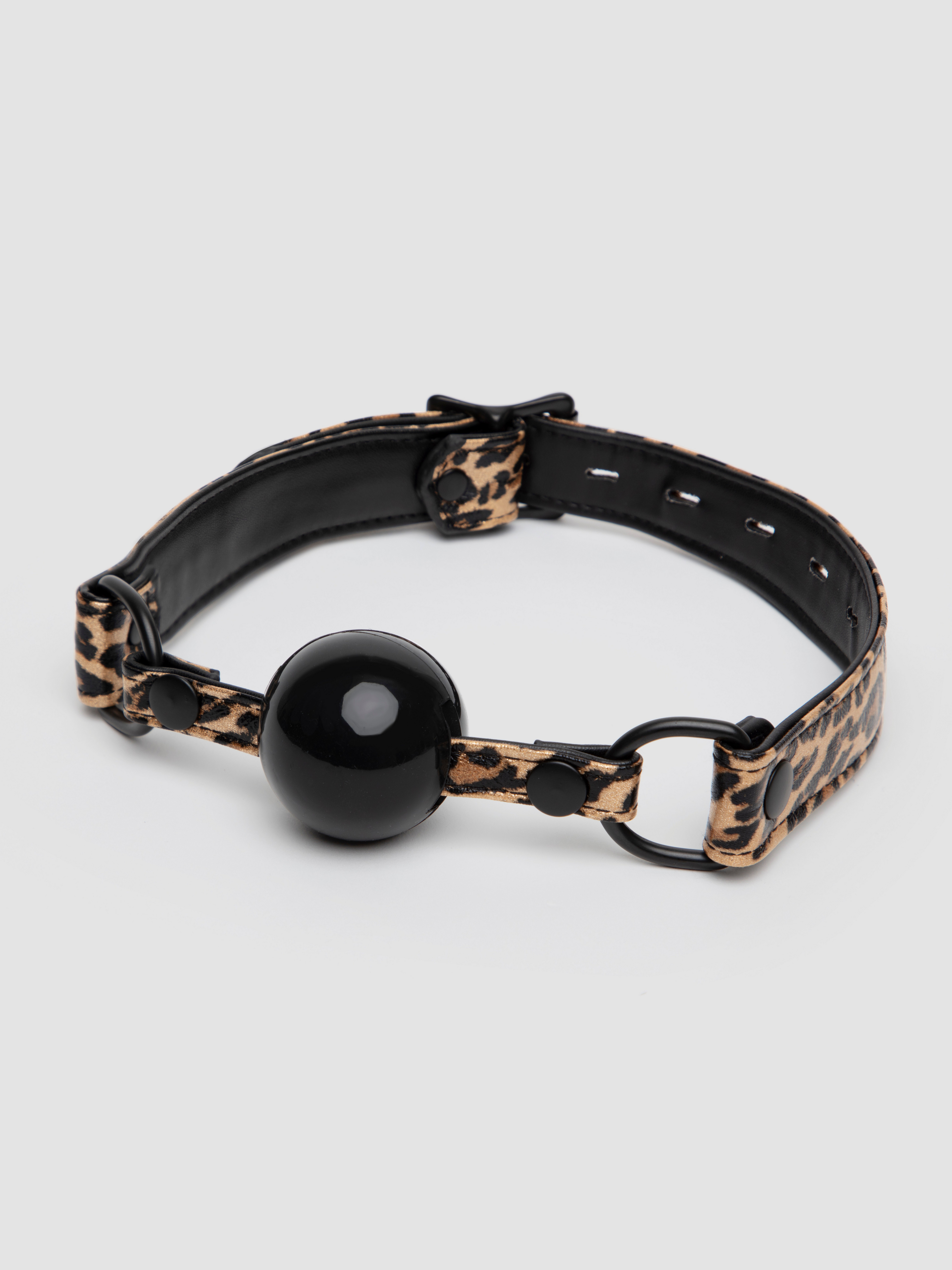 Bondage Boutique Leopard Print Ball Gag, Brown, hi-res