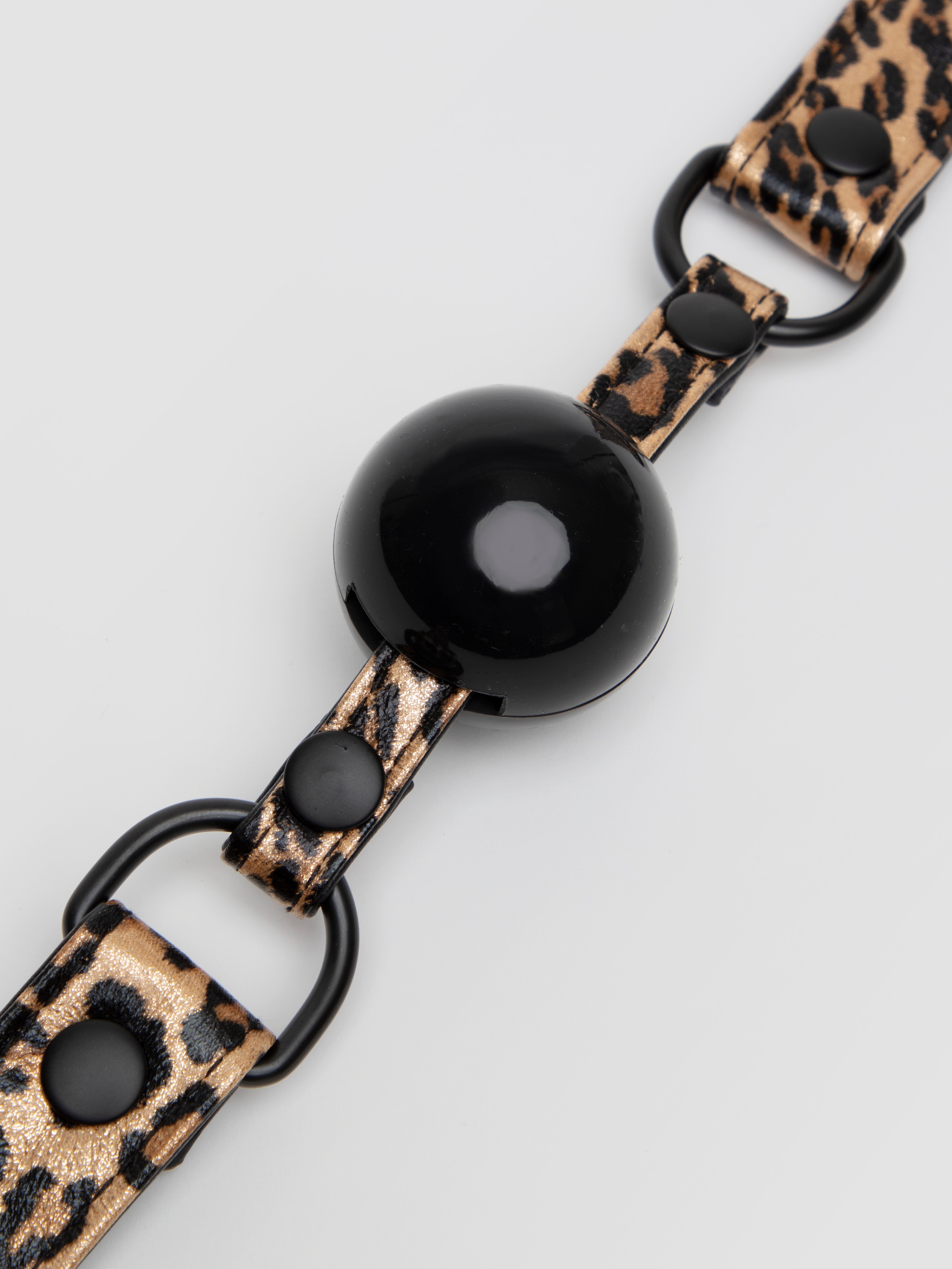 Bondage Boutique Leopard Print Ball Gag, Brown, hi-res