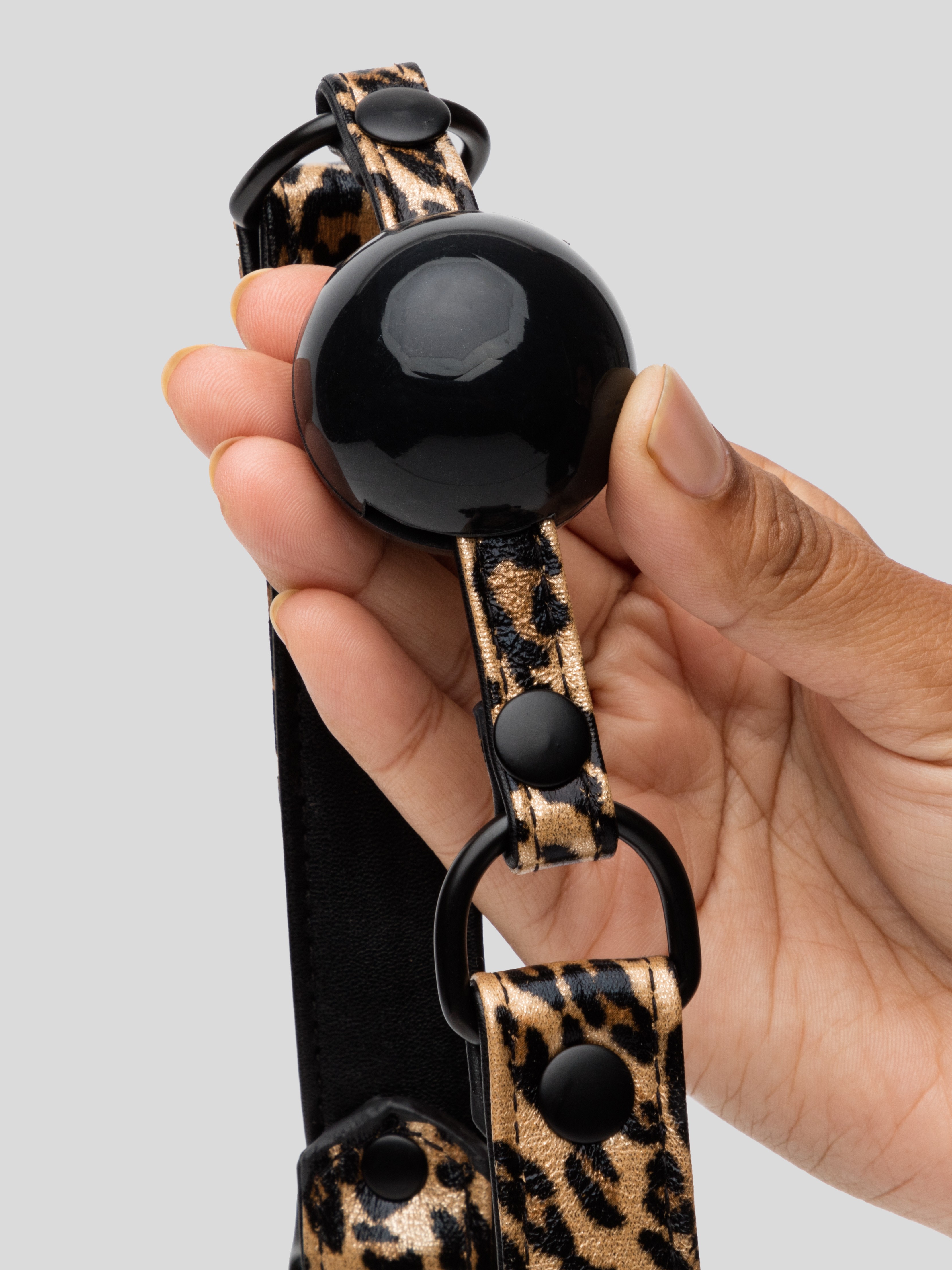 Bondage Boutique Leopard Print Ball Gag, Brown, hi-res