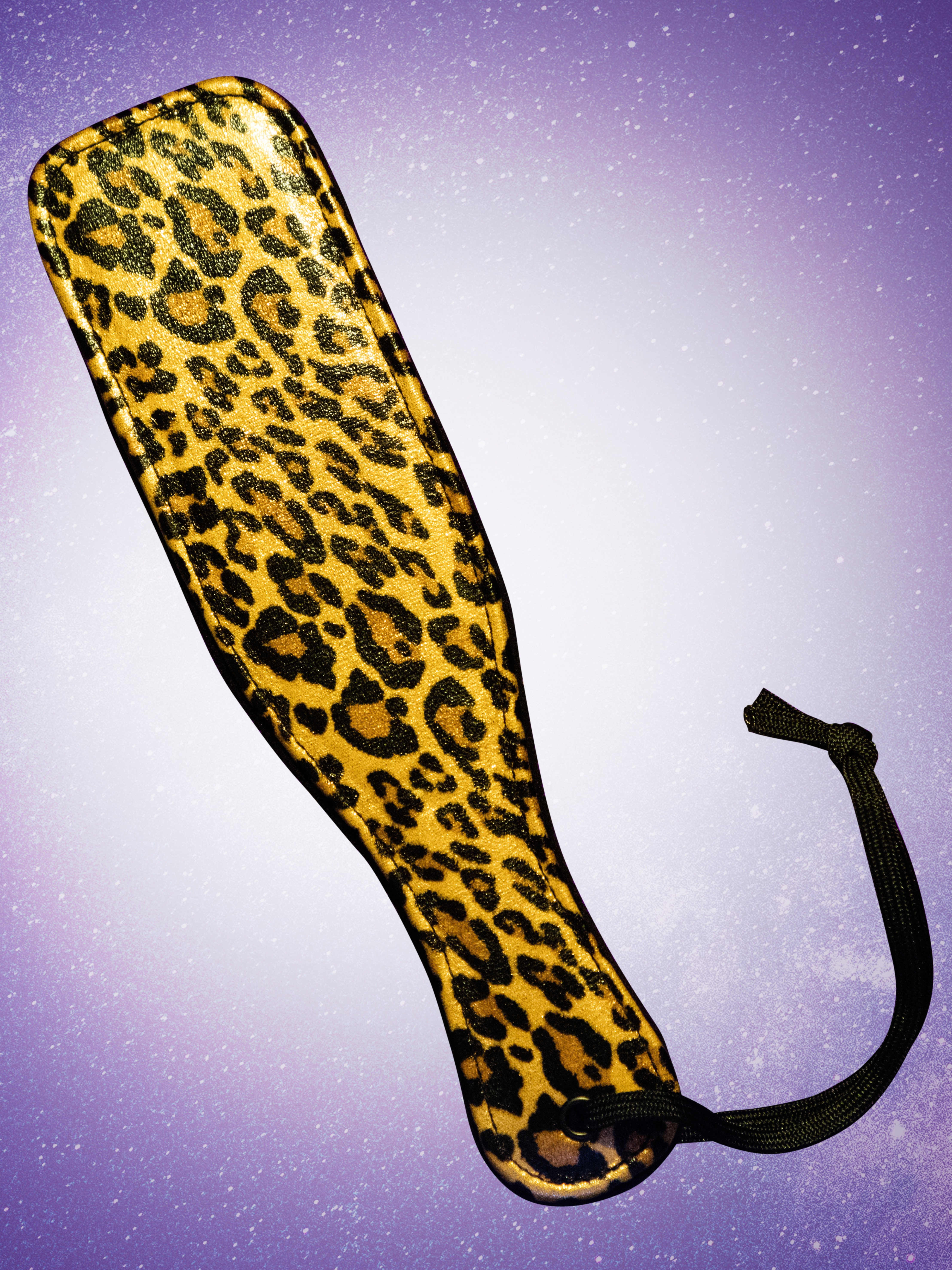 Bondage Boutique Leopard Print Small Paddle, Black, hi-res