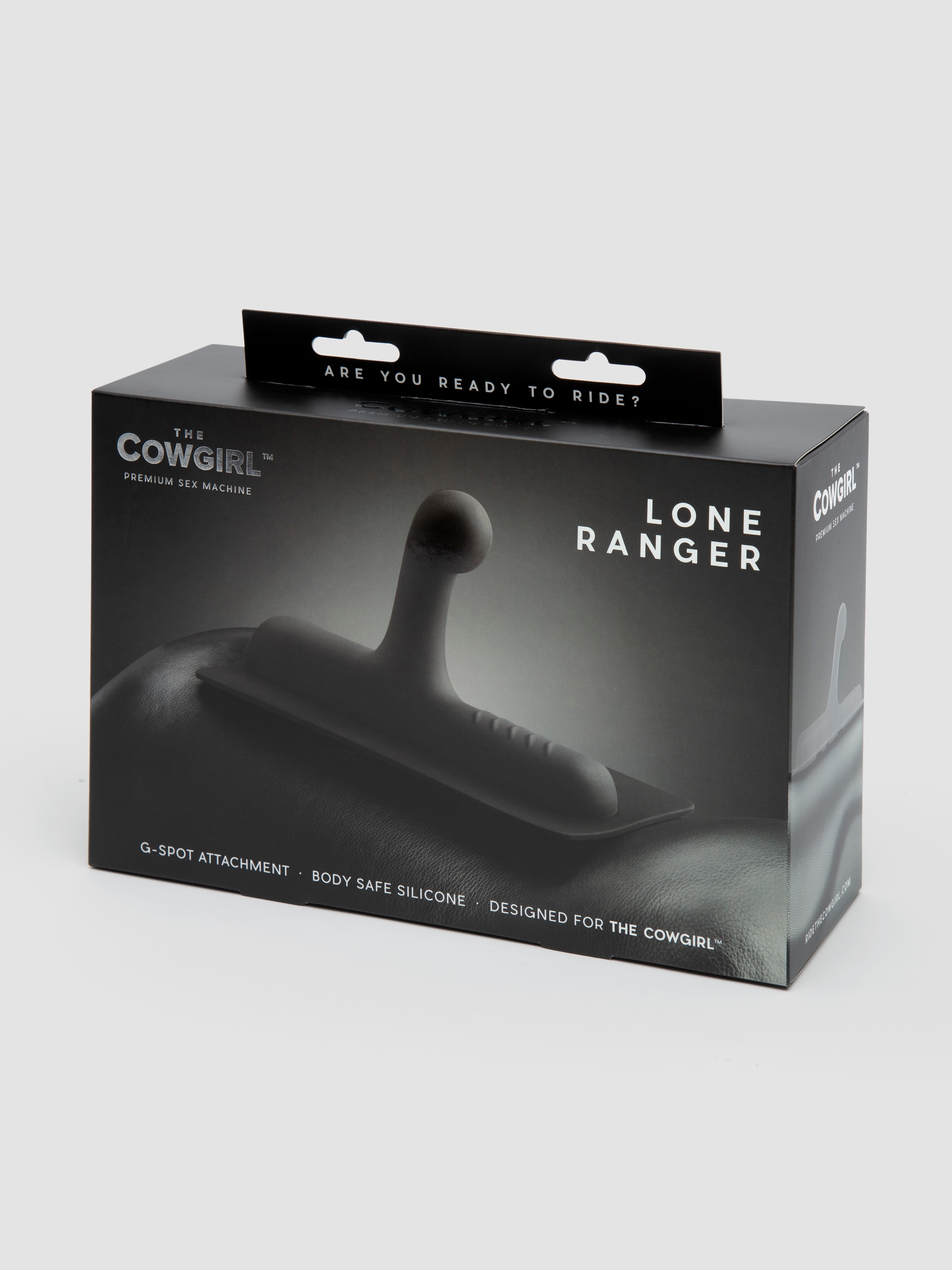 The Cowgirl Lone Ranger Silicone Sex Machine G-Spot Attachment, Black, hi-res