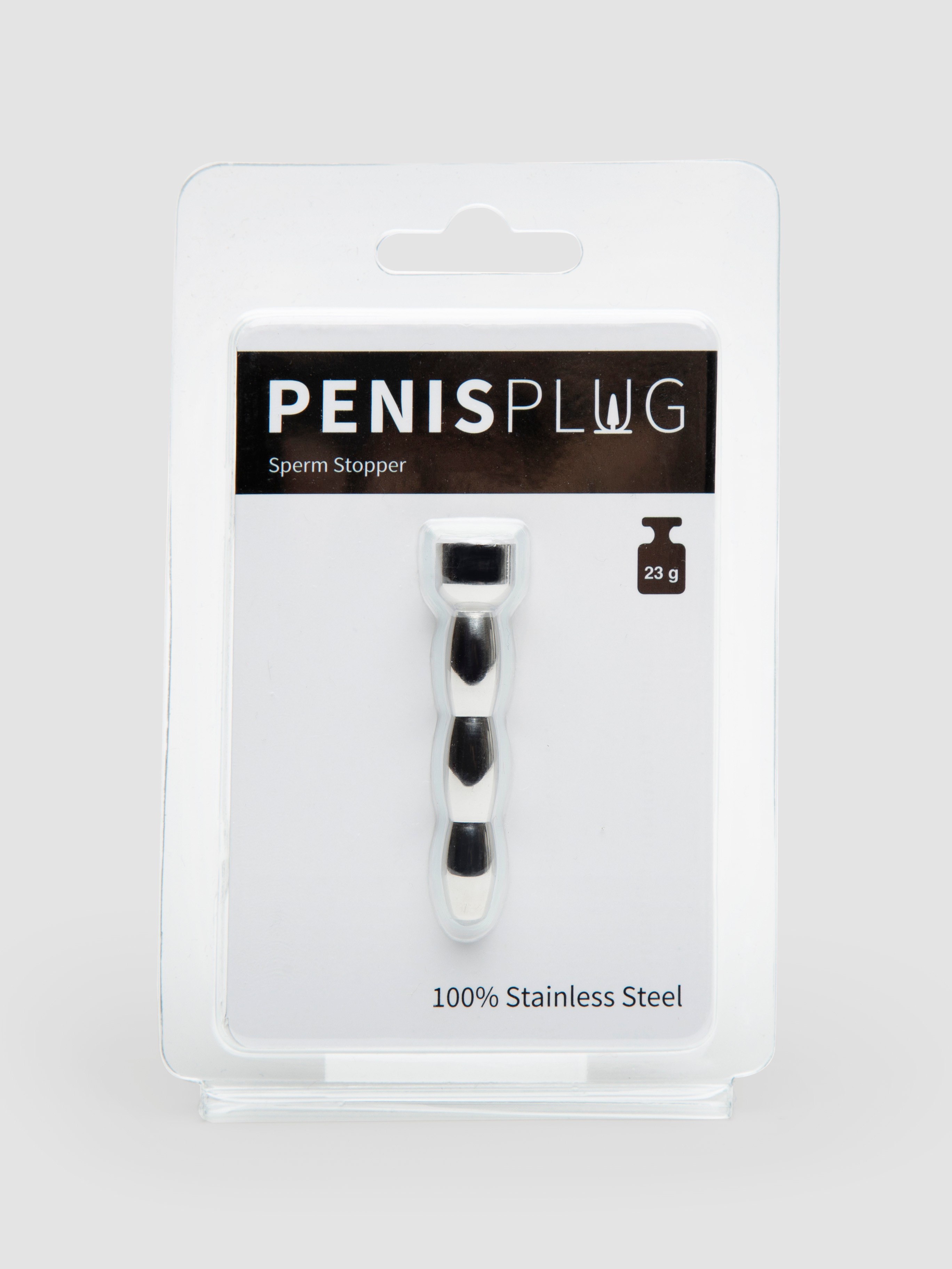 Penis Plug Stainless Steel Wavy Skull Sperm Stopper 8mm, Silver, hi-res