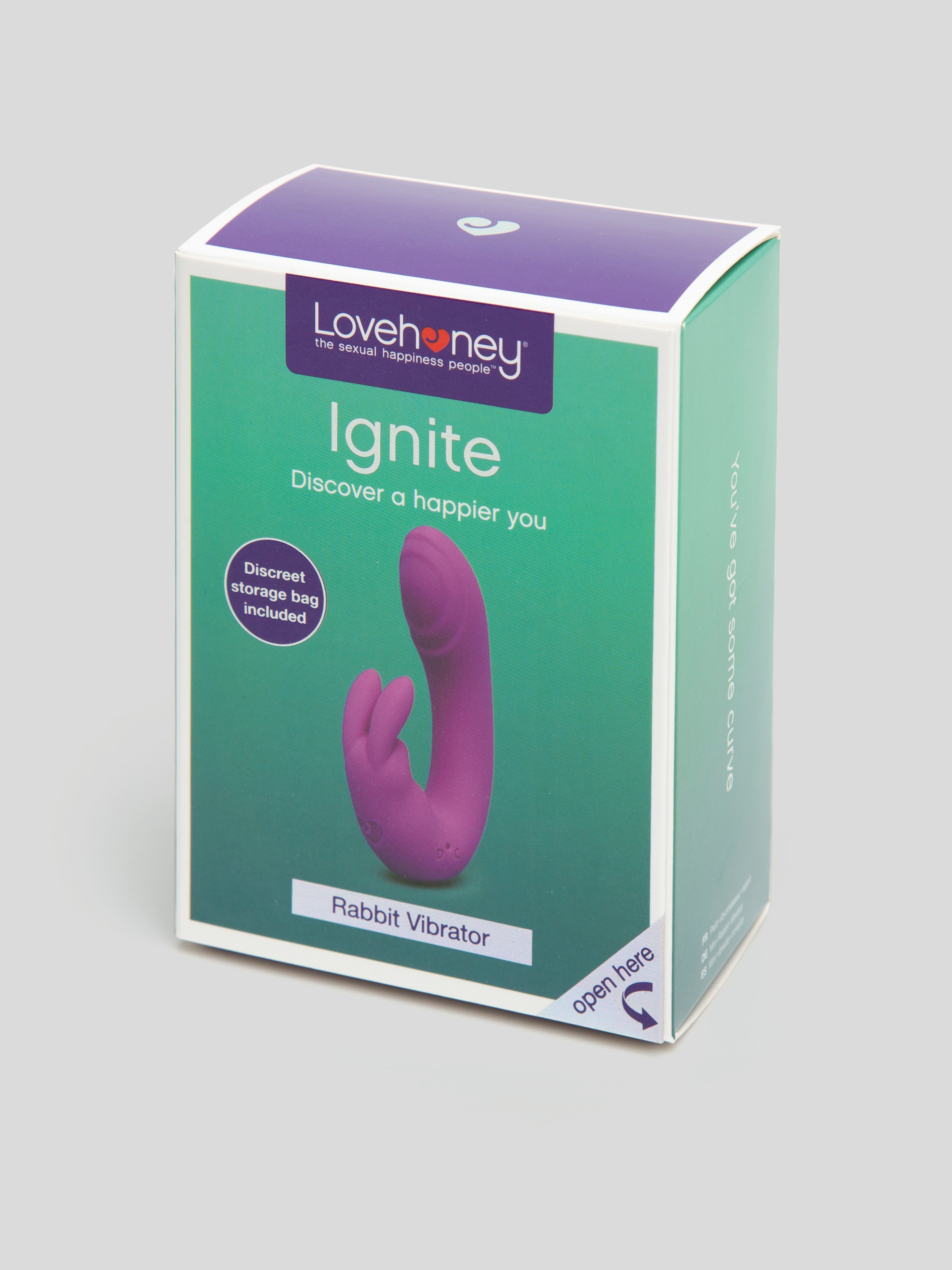 Lovehoney Ignite 20 Function Mini Rabbit Vibrator, Purple, hi-res