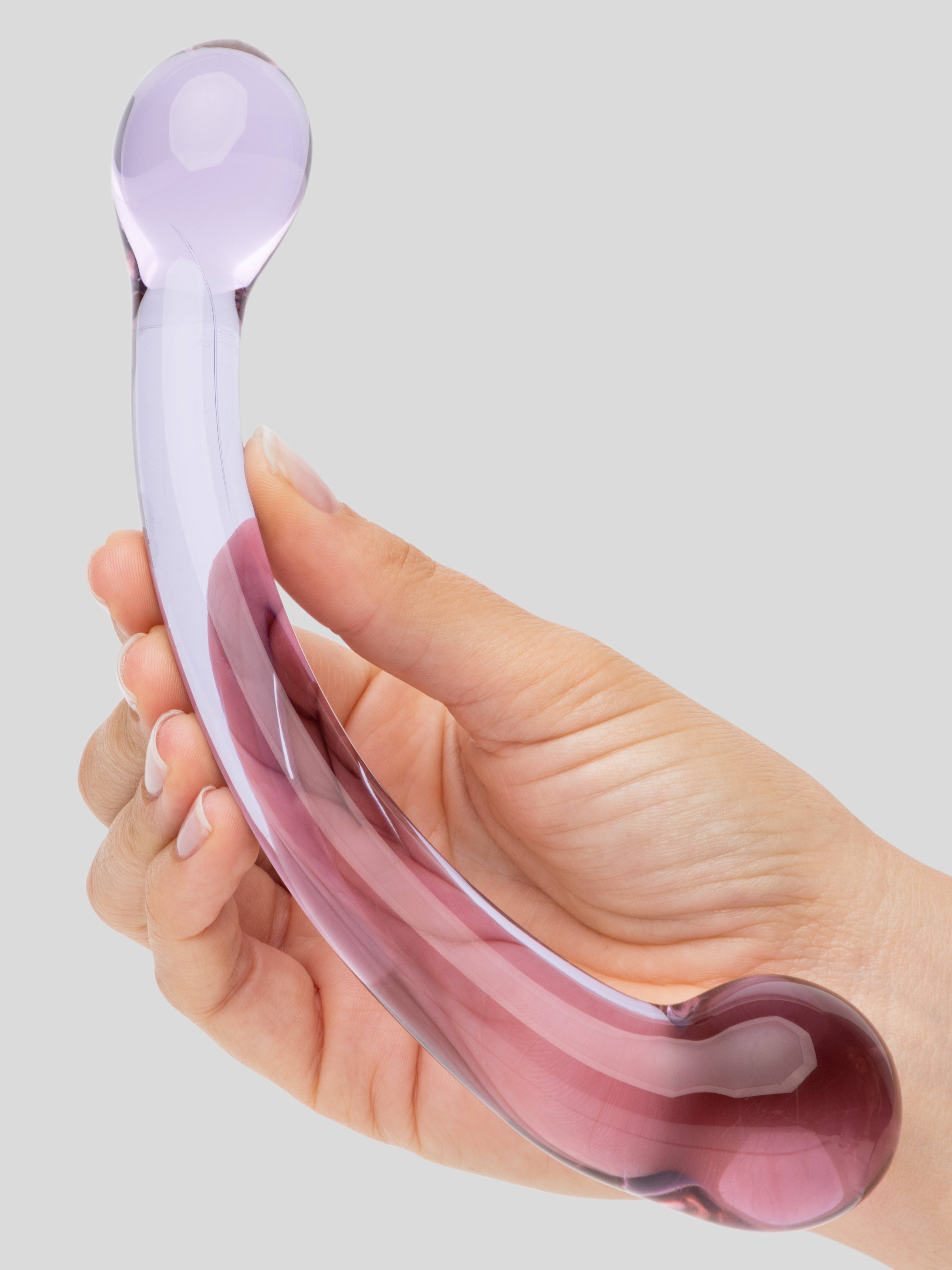 Lovehoney Sensual Glass Double-Ended G-Spot Dildo, Purple, hi-res