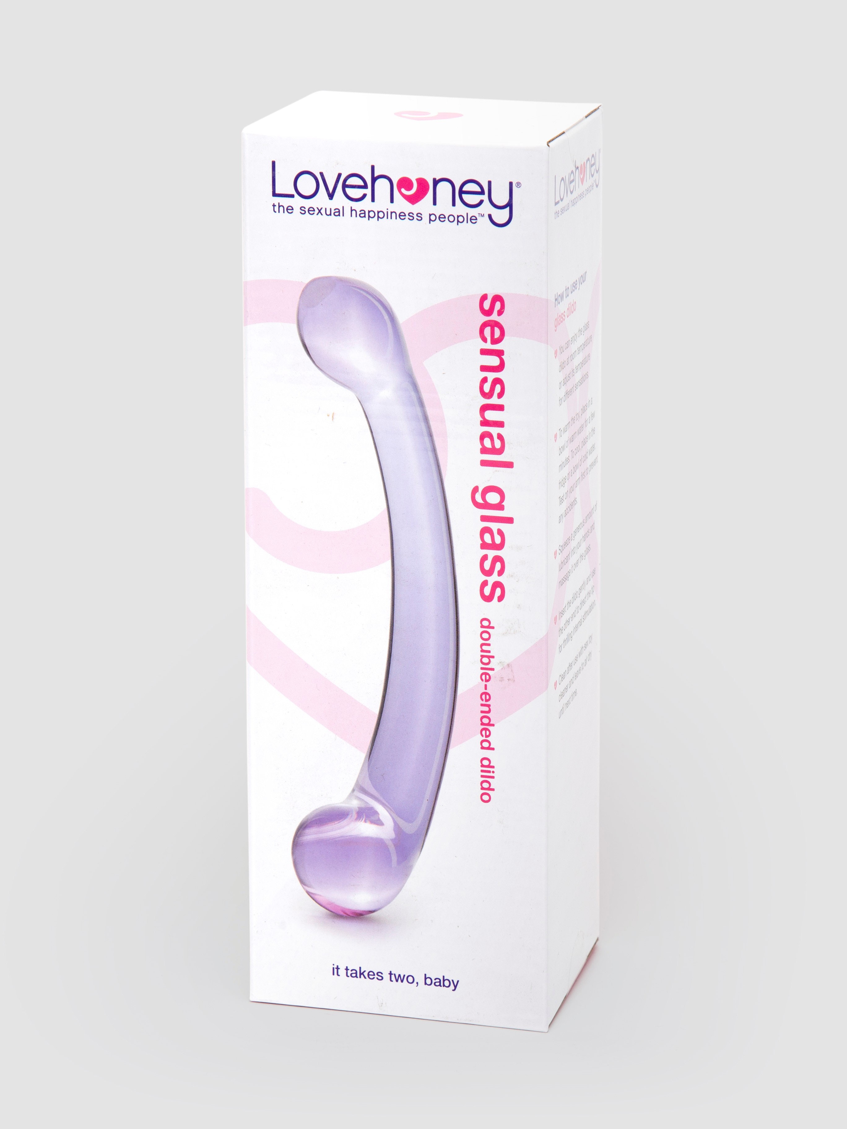 Lovehoney Sensual Glass Double-Ended G-Spot Dildo, Purple, hi-res