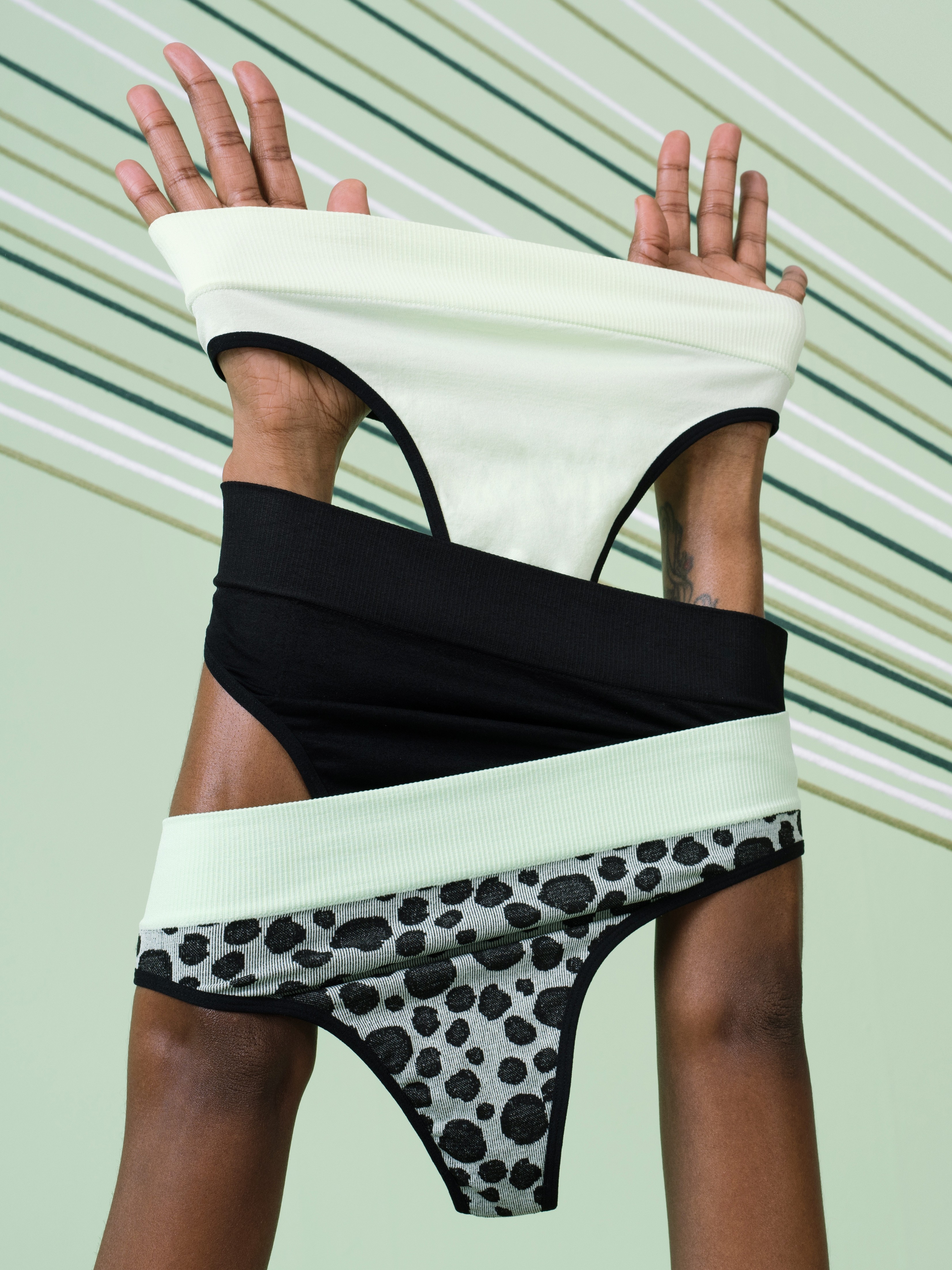 Lovehoney Mindful Mint Green Seamless Thong Set (3 Pack), Green, hi-res