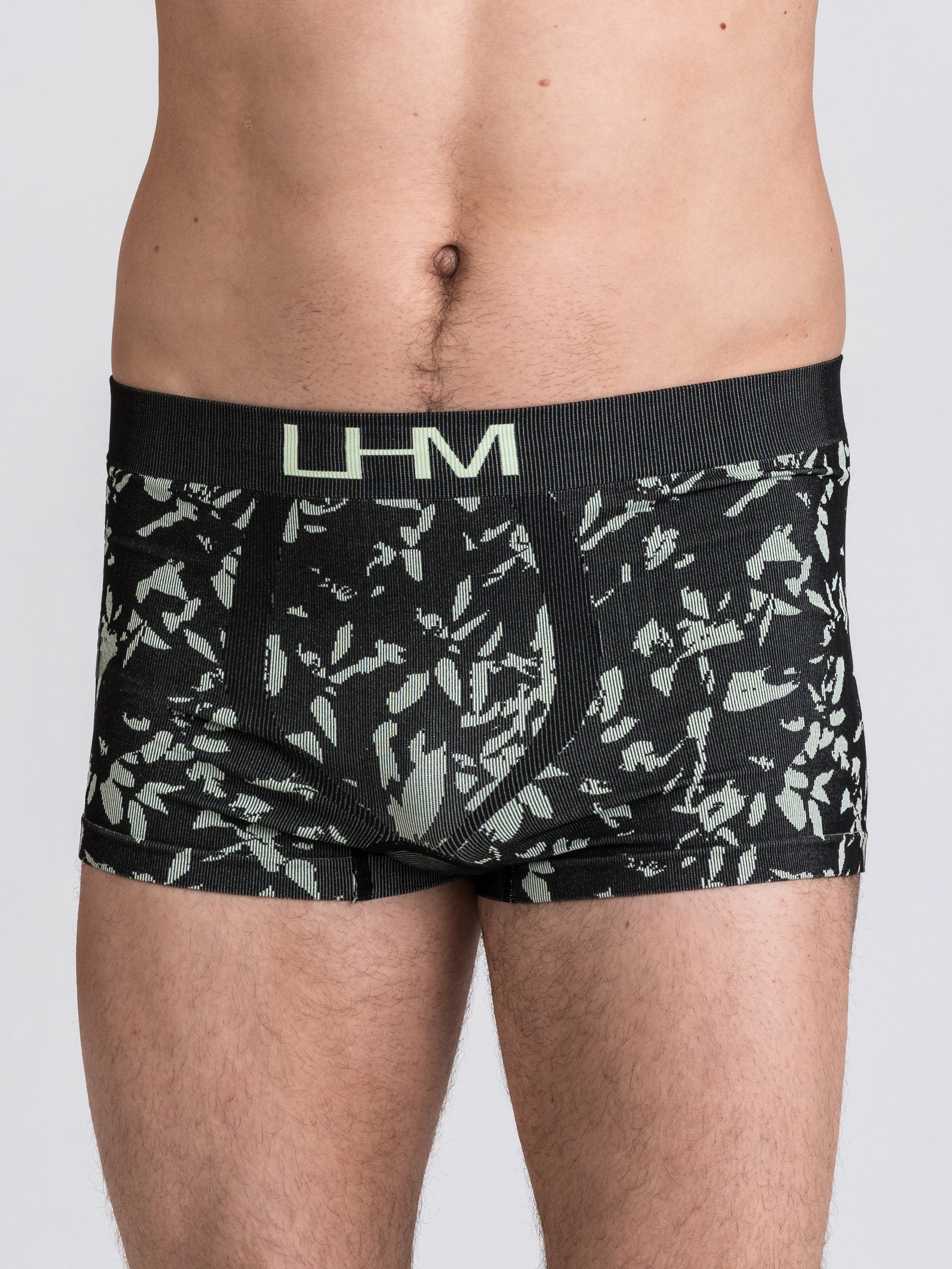LHM Mindful Camo Leaf Seamless Boxer Shorts, Grey, hi-res