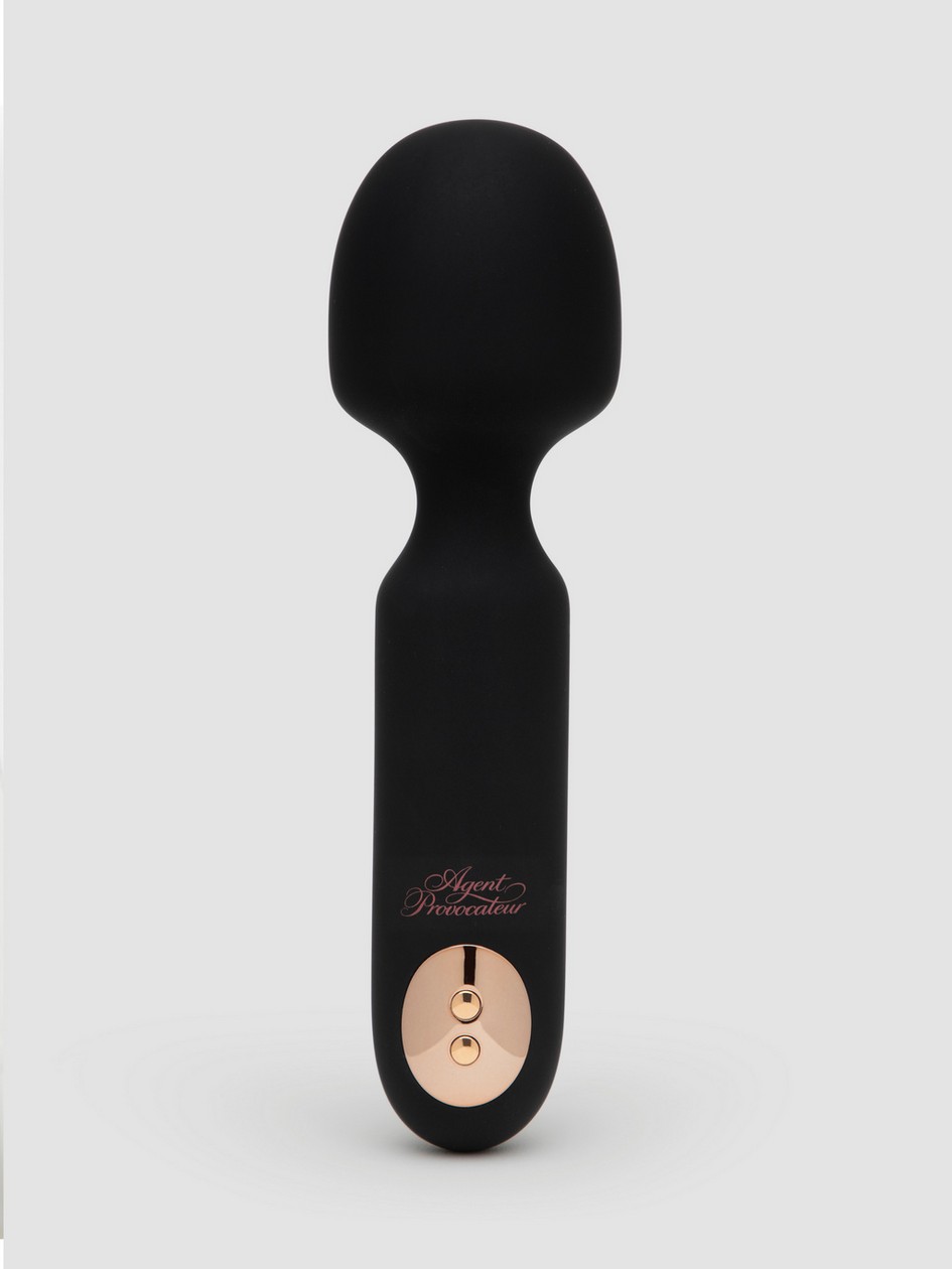 Agent Provocateur X Lovehoney The Rumba Silicone Wand Vibrator, Black, hi-res