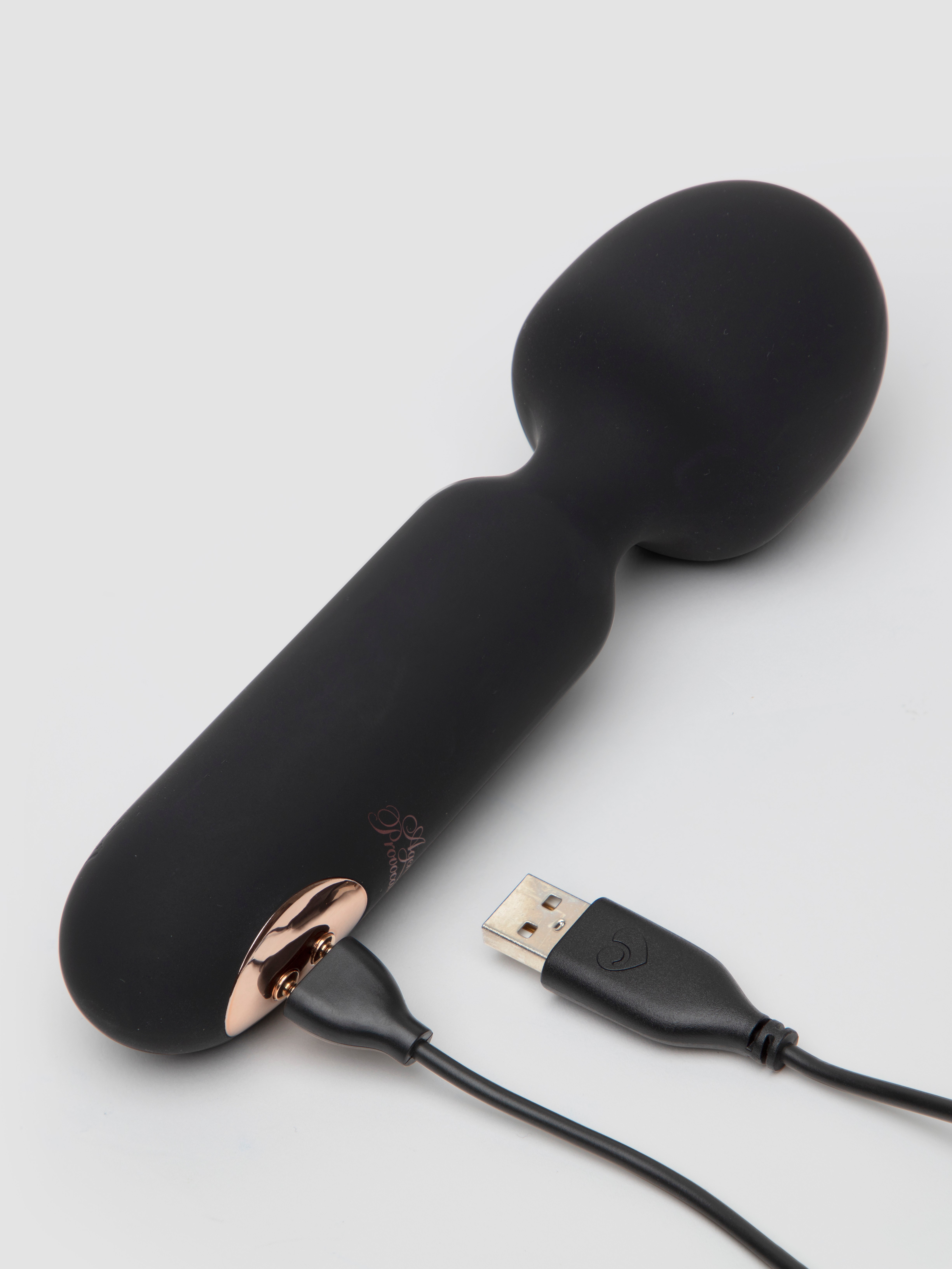 Agent Provocateur X Lovehoney The Rumba Silicone Wand Vibrator, Black, hi-res