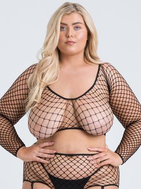 Top résille ECONYL® manches longues grande taille Mindful, Lovehoney