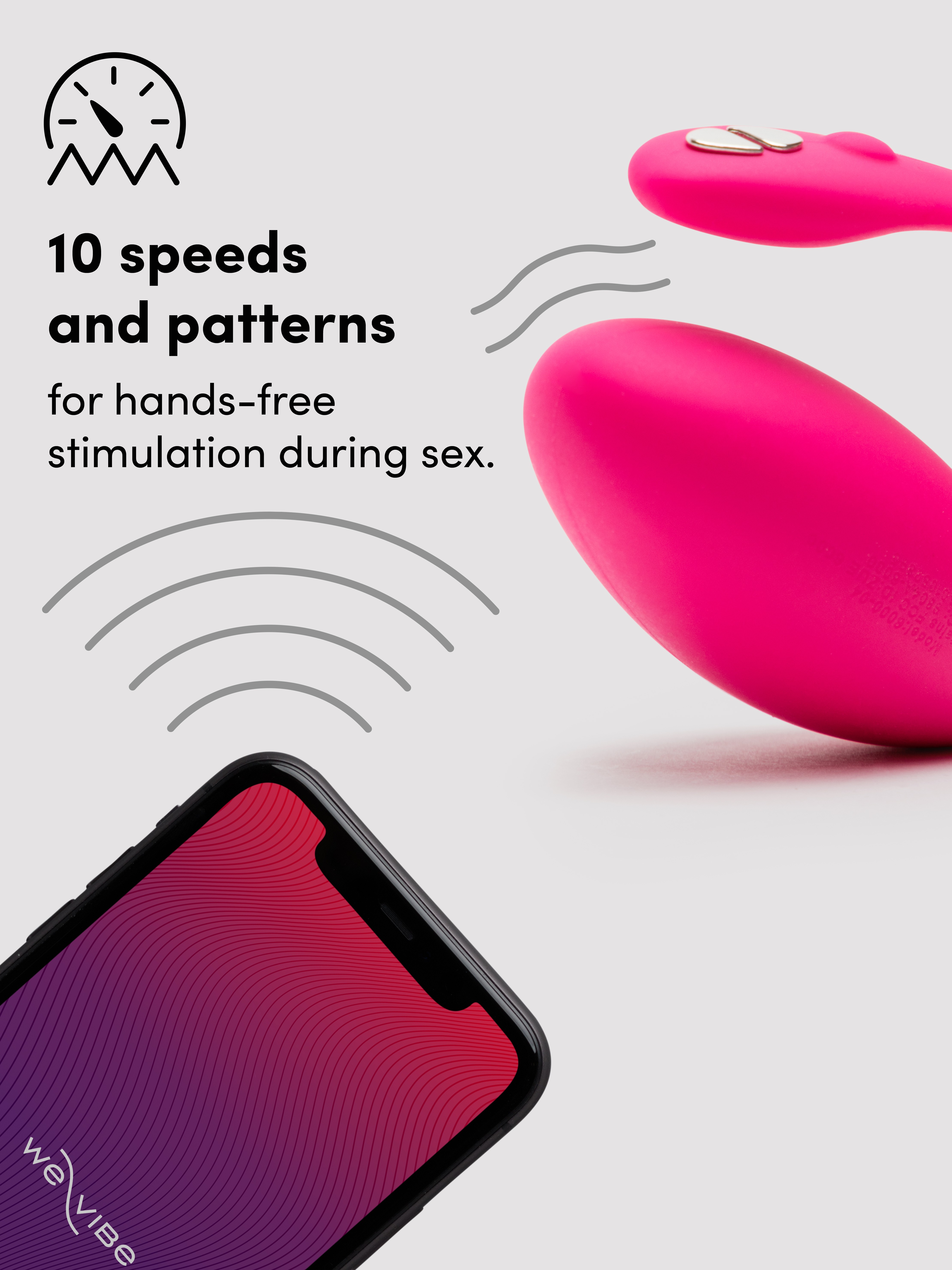 We-Vibe Jive App Controlled Rechargeable Love Egg Vibrator, Pink, hi-res