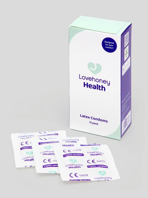 Lovehoney Health Extra Thin Lubricated Vegan Latex Condoms (12 Pack), , hi-res