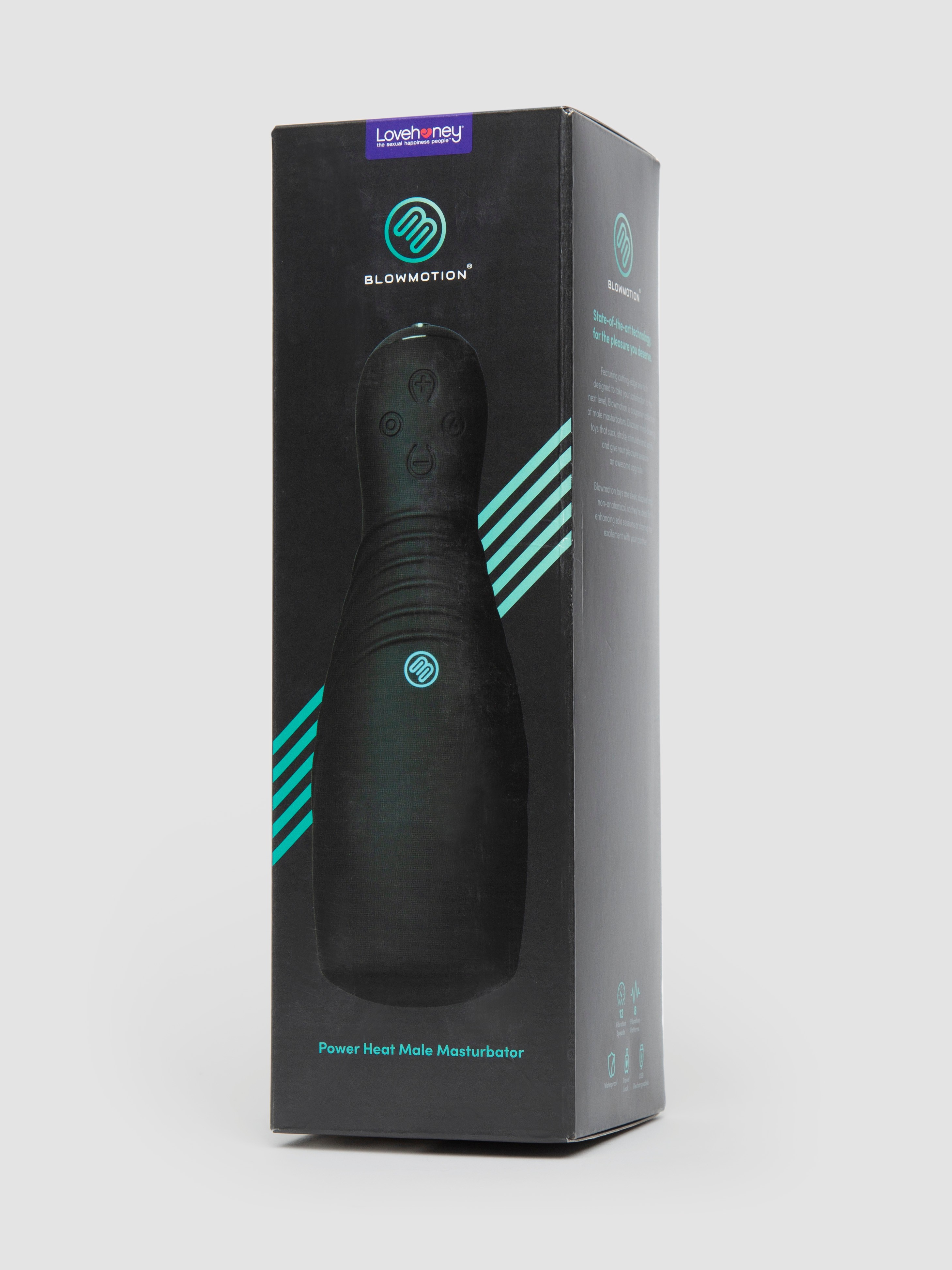 Blowmotion Power Heat Vibrating Male Masturbator, Black, hi-res