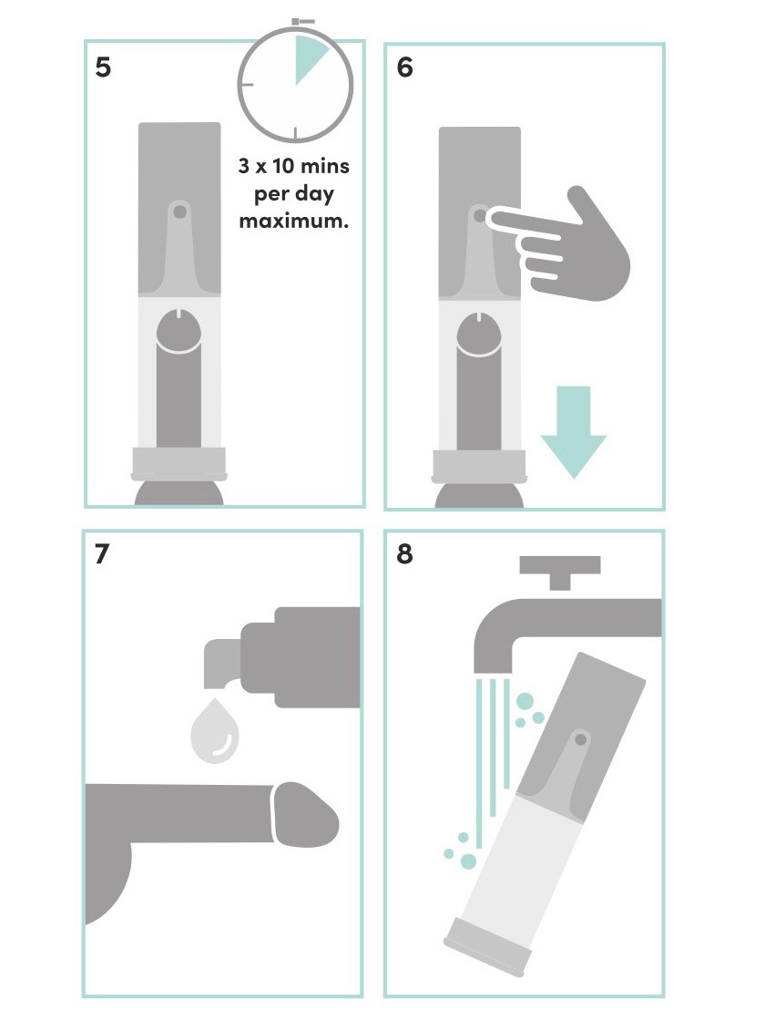 Lovehoney Health Penis Pump and Ring Set, Grey, hi-res