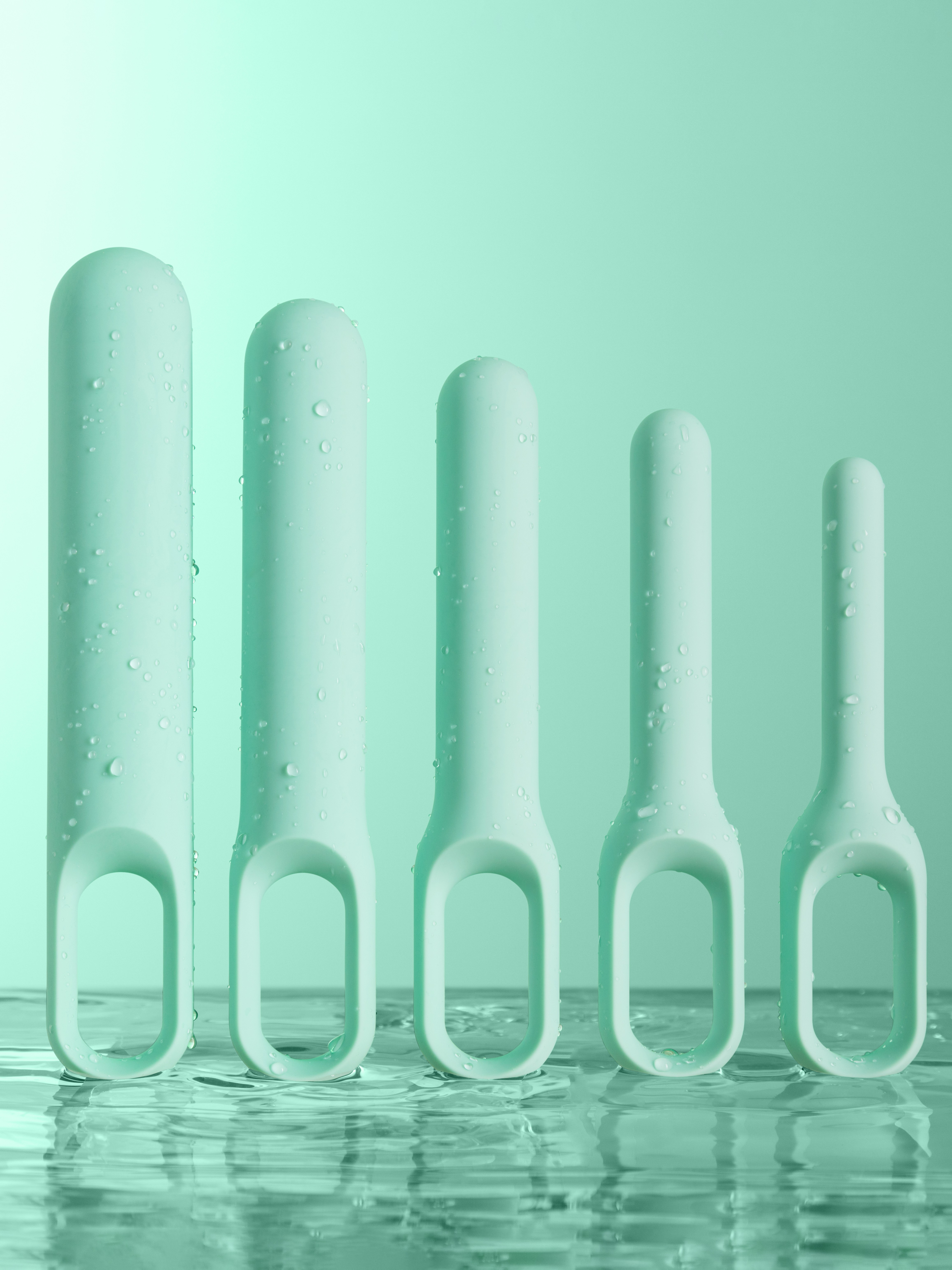 Lovehoney Health Silicone Dilator Set, Green, hi-res