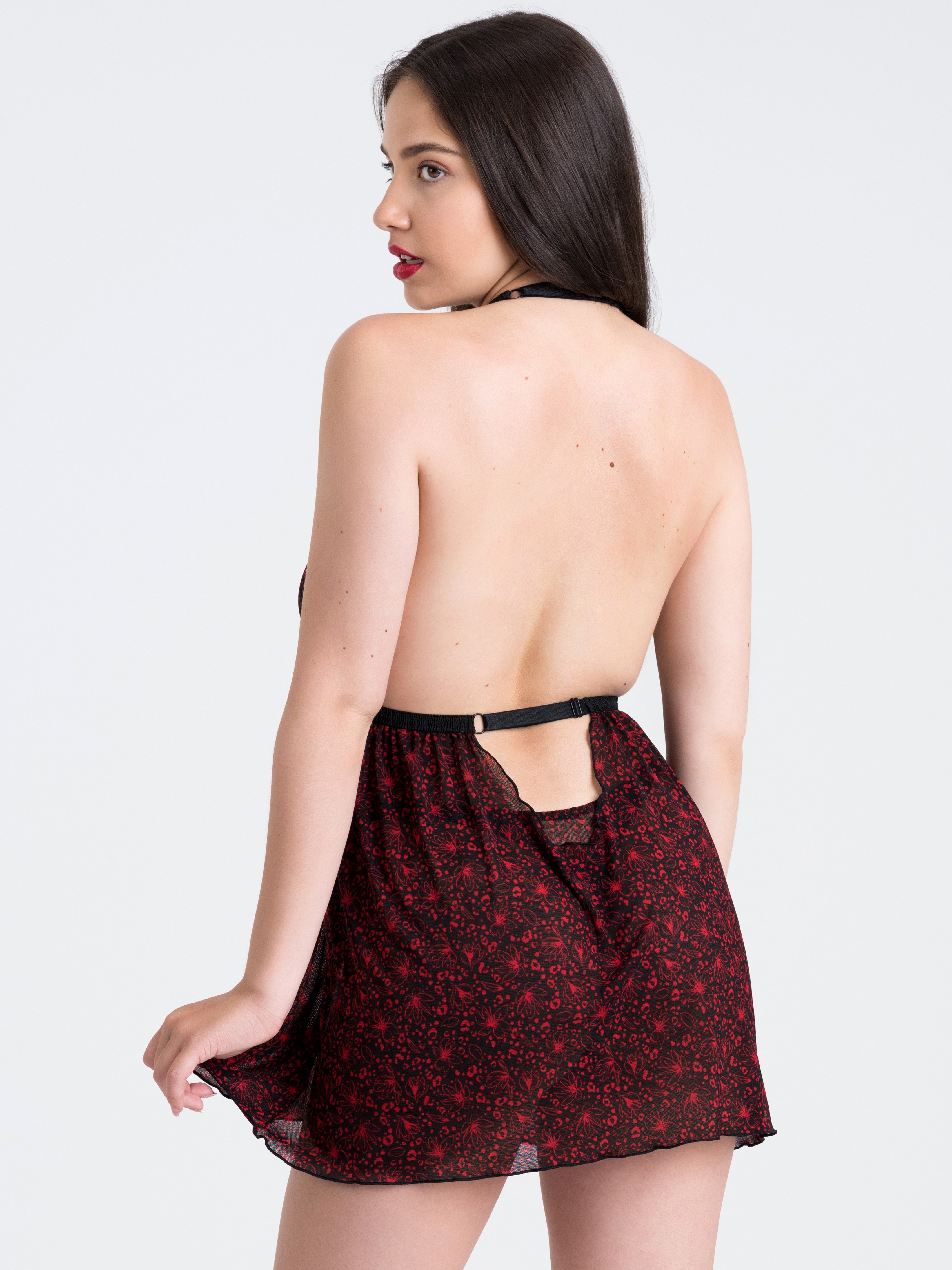 Lovehoney Saffron Kiss Babydoll Set, Black, hi-res