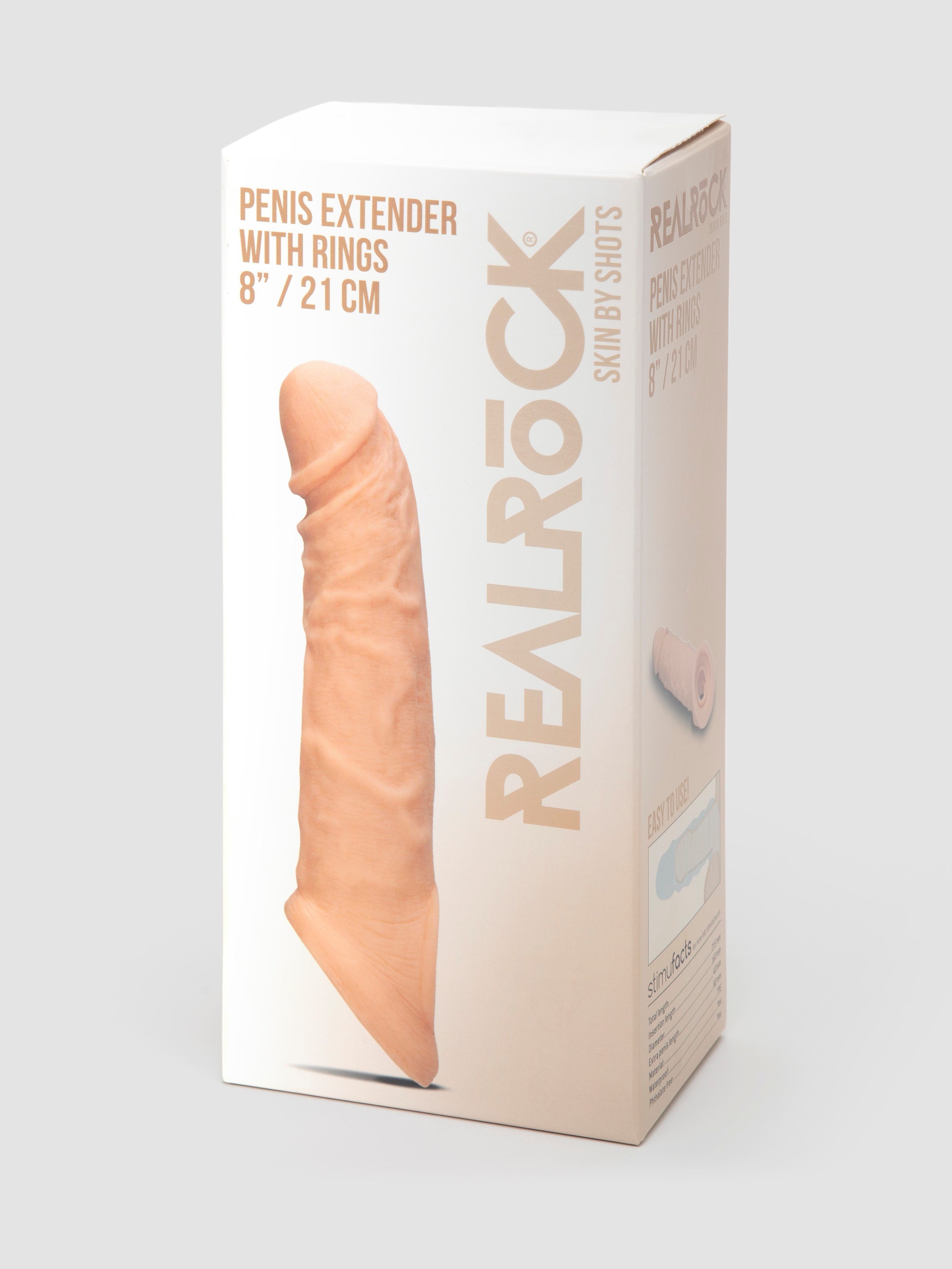 RealRock Real Feel 2 Extra Inches Penis Extender with Ball Loop, Flesh Pink, hi-res