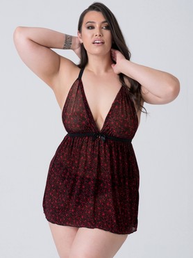 Lovehoney Plus Size Saffron Kiss Babydoll Set