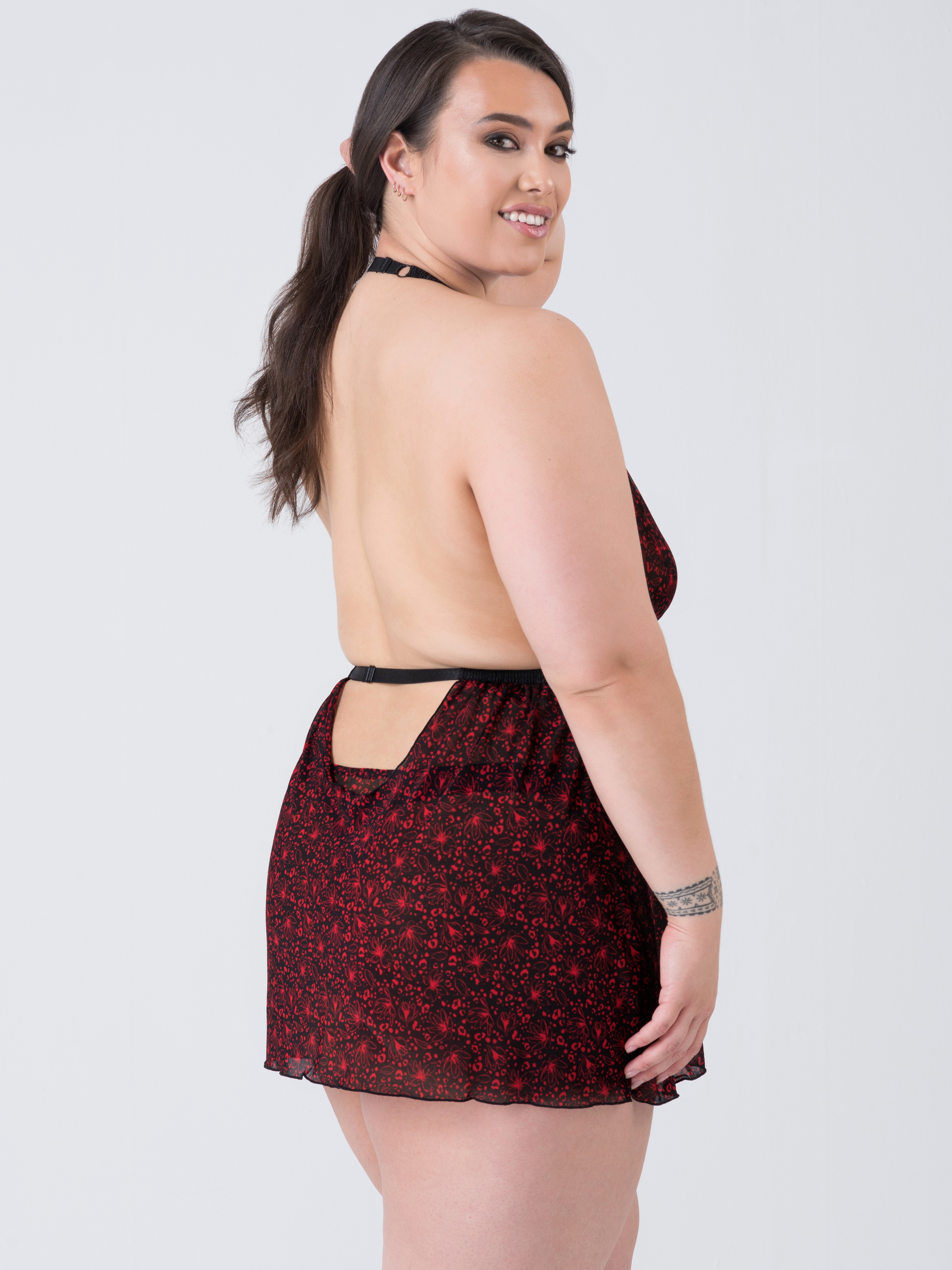 Lovehoney Saffron Kiss Babydoll Set, Black, hi-res