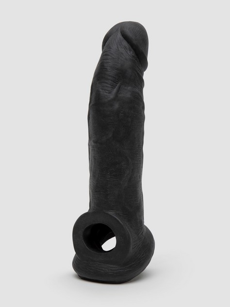 RealRock Real Feel 3 Extra Inches Penis Extender with Ball Loop, Black, hi-res