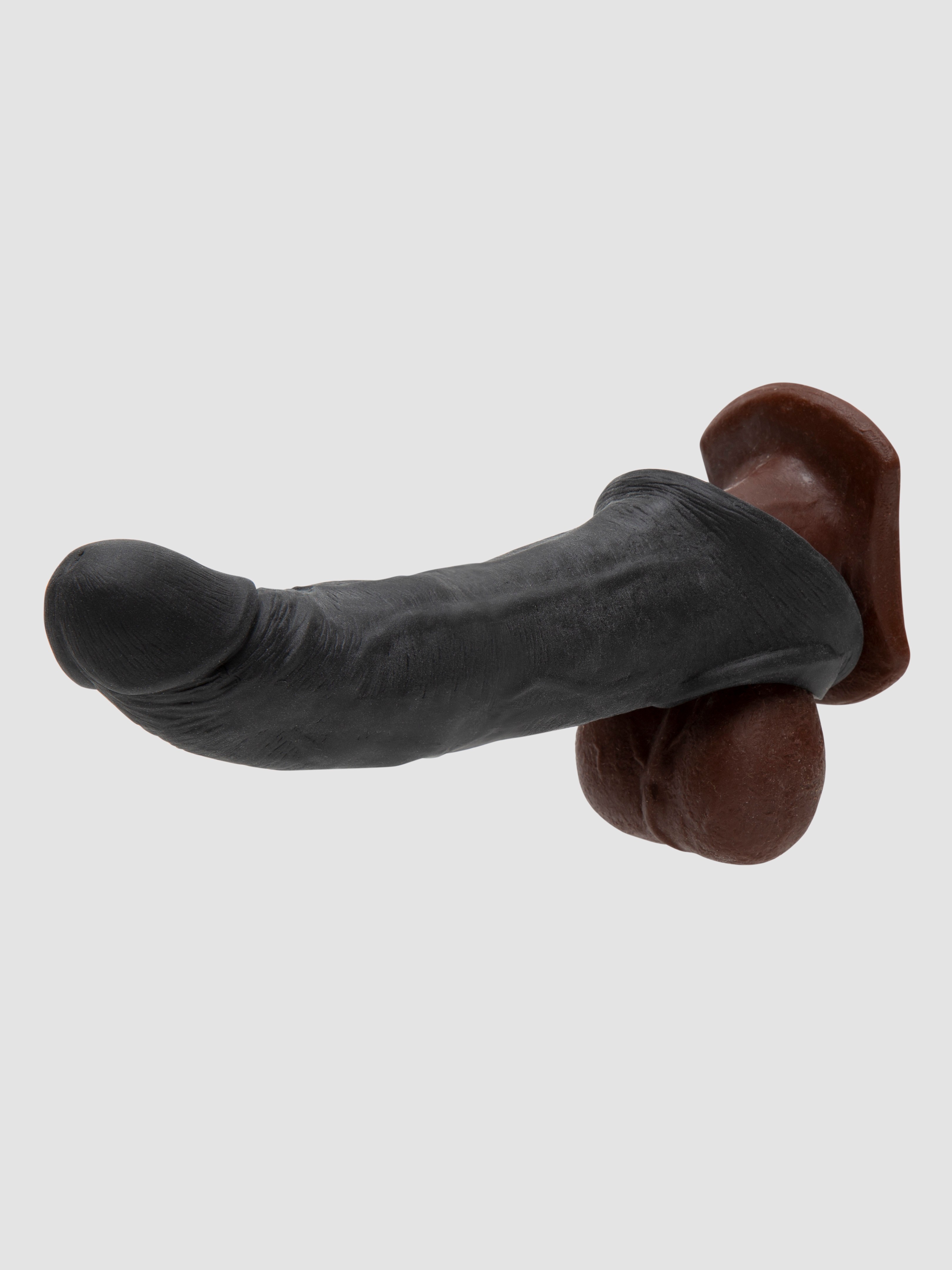 RealRock Real Feel 3 Extra Inches Penis Extender with Ball Loop, Black, hi-res