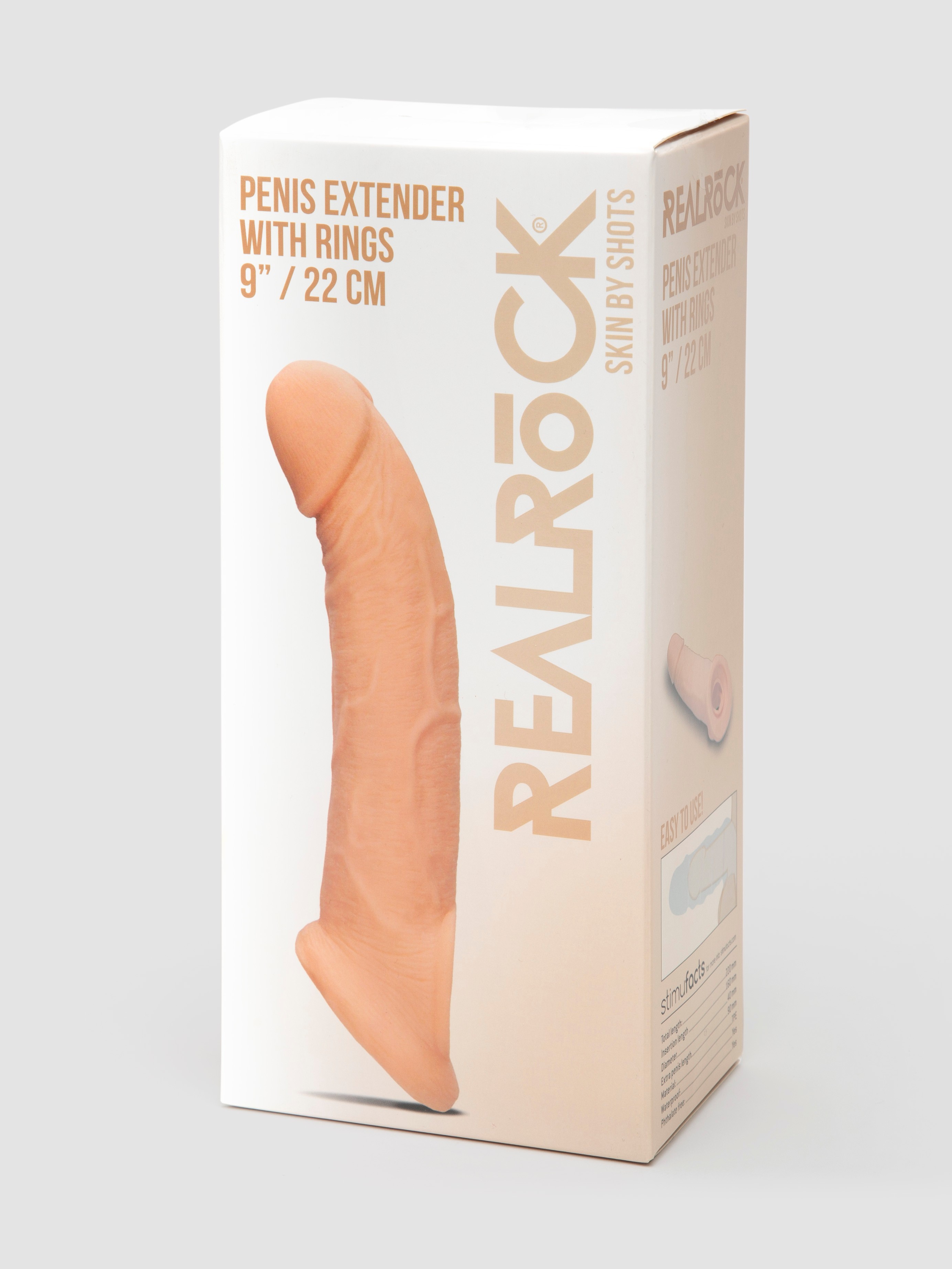 RealRock Real Feel 3 Extra Inches Penis Extender with Ball Loop, Flesh Pink, hi-res