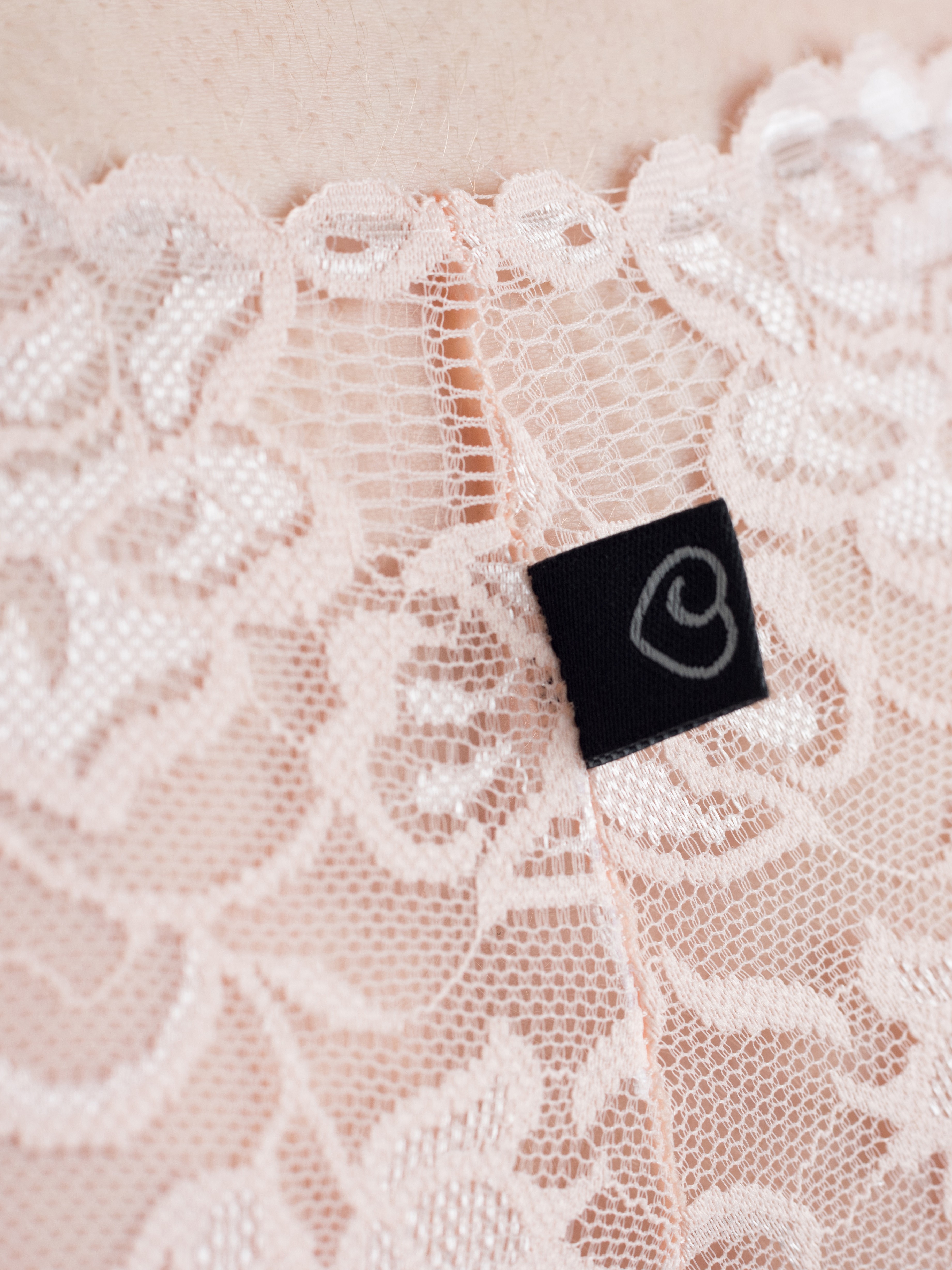 Lovehoney Flirty Black Lace Shorts, Pink, hi-res