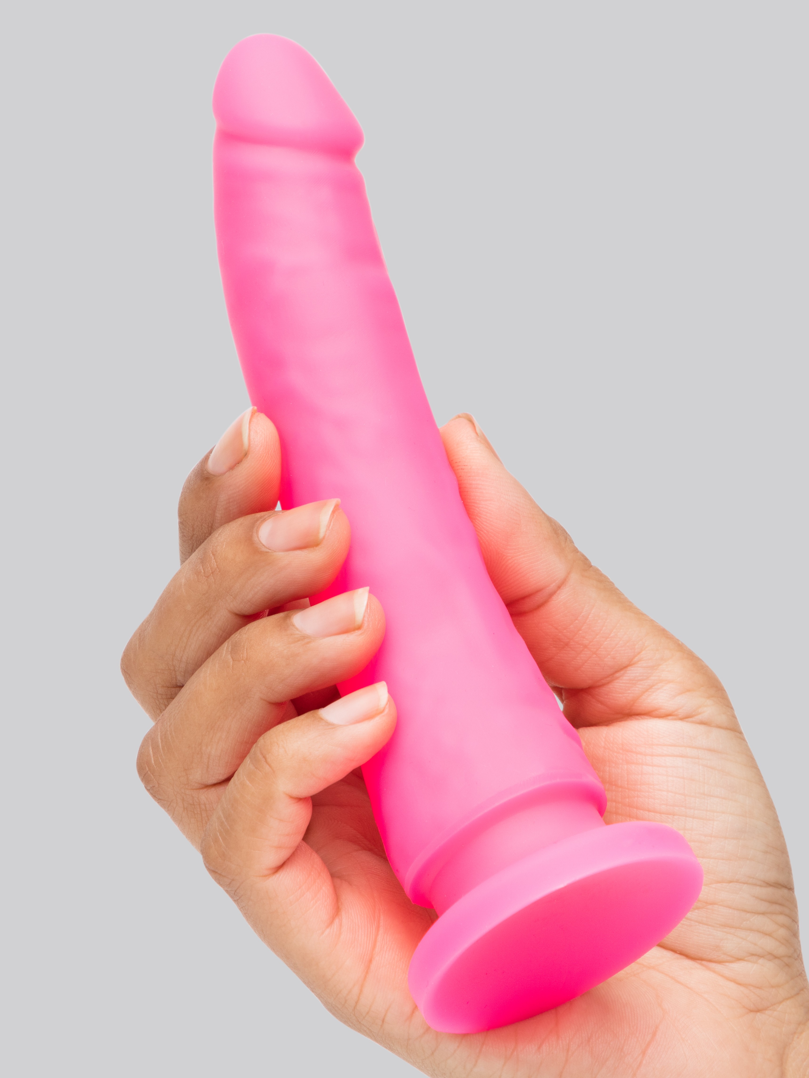 Lovehoney Realistic Slimline Silicone Suction Cup Dildo 6 Inch , Pink, hi-res