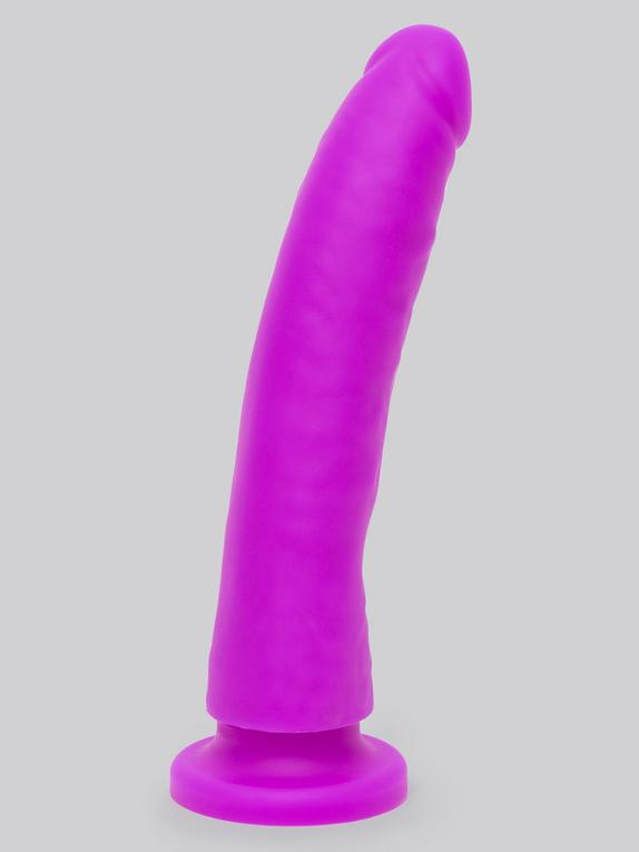Lovehoney Realistic Slimline Silicone Suction Cup Dildo 8 Inch , Purple, hi-res