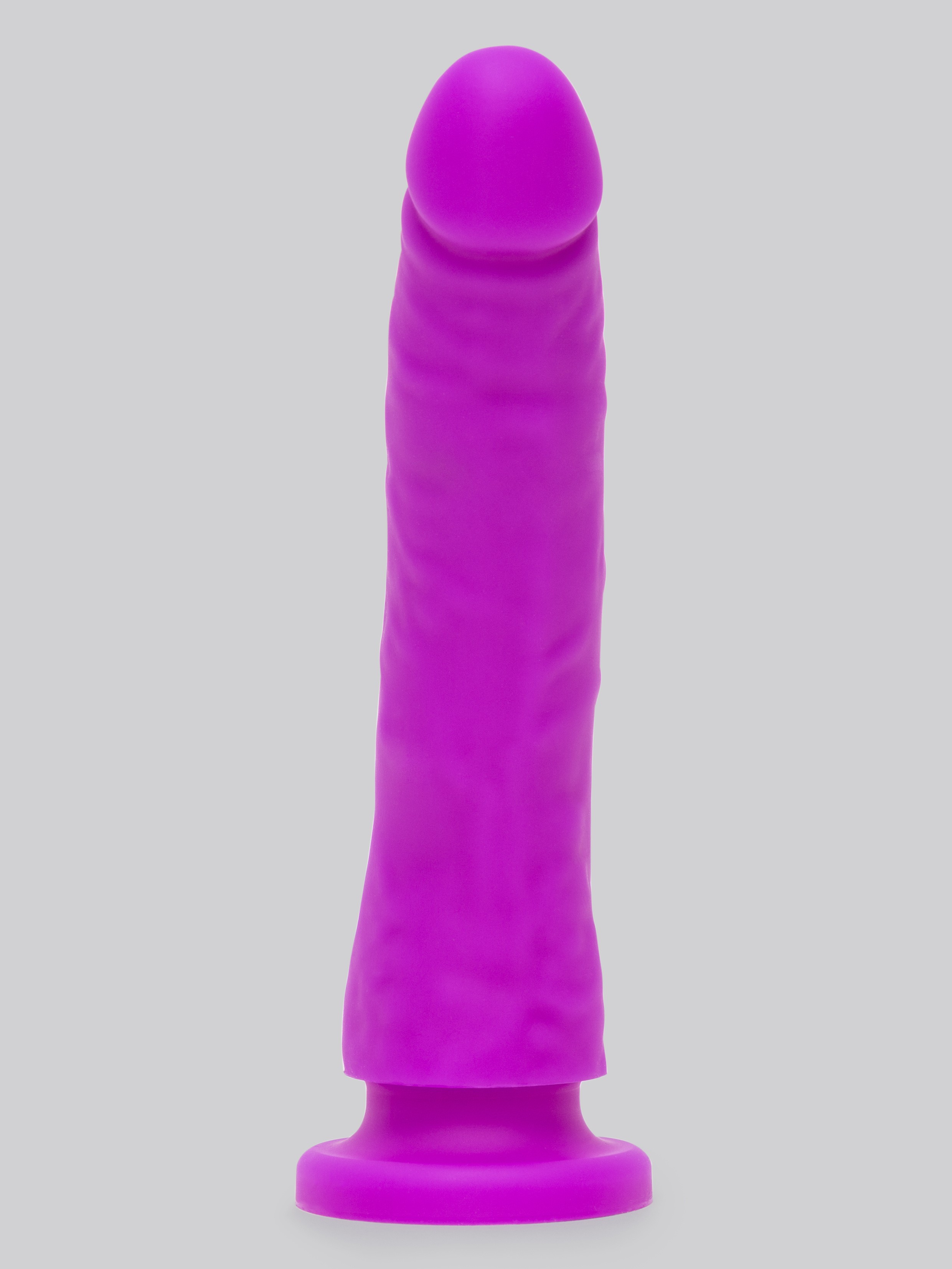 Lovehoney Realistic Slimline Silicone Suction Cup Dildo 8 Inch , Purple, hi-res