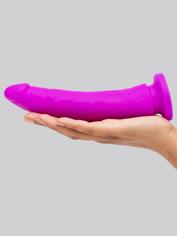 Lovehoney Realistic Slimline Silicone Suction Cup Dildo 8 Inch , Purple, hi-res