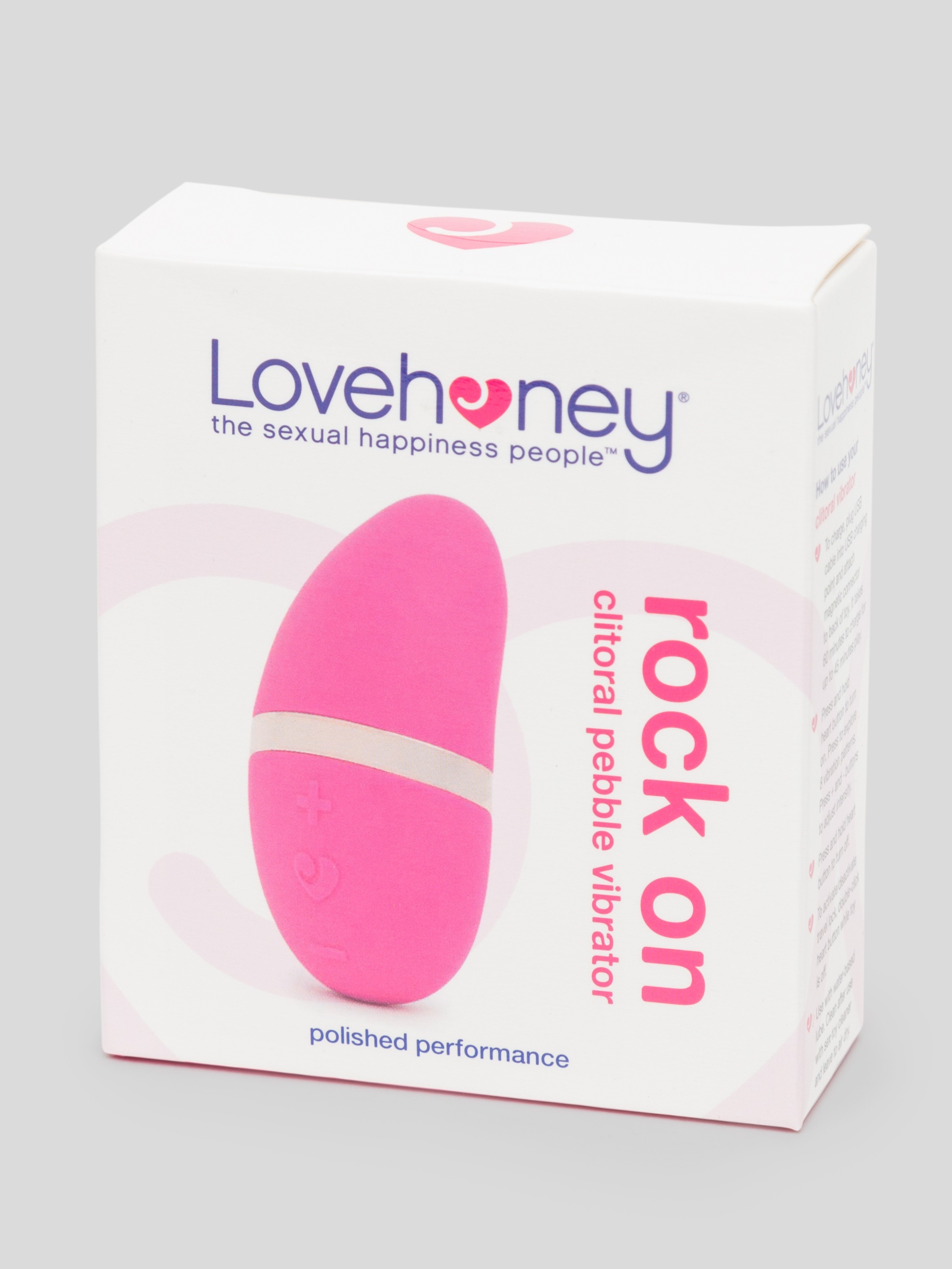 Lovehoney Rock On Rechargeable Silicone Clitoral Pebble Vibrator, Pink, hi-res