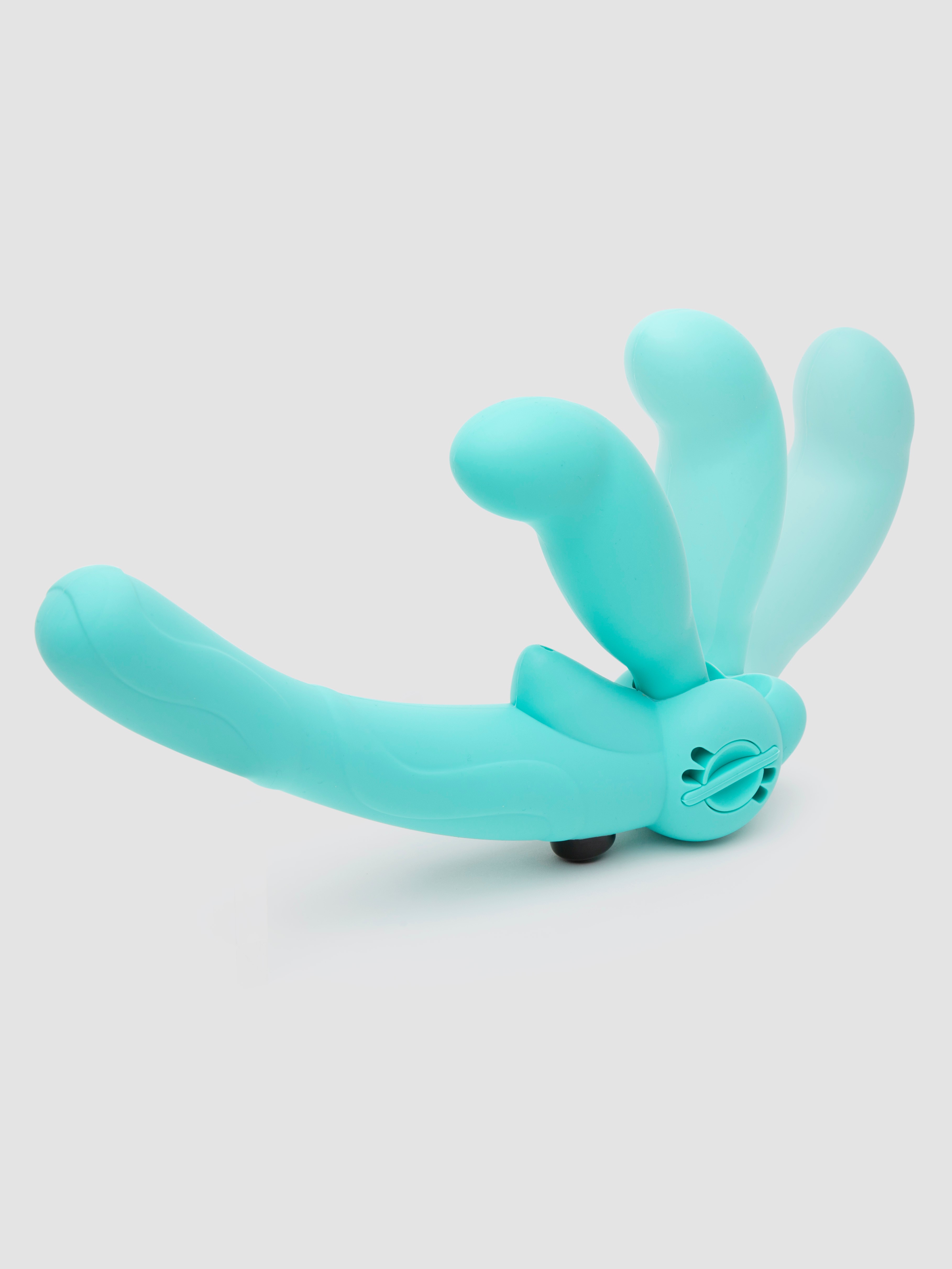 Lovehoney Double Delight Rechargeable Vibrating Strapless Strap-On, Green, hi-res