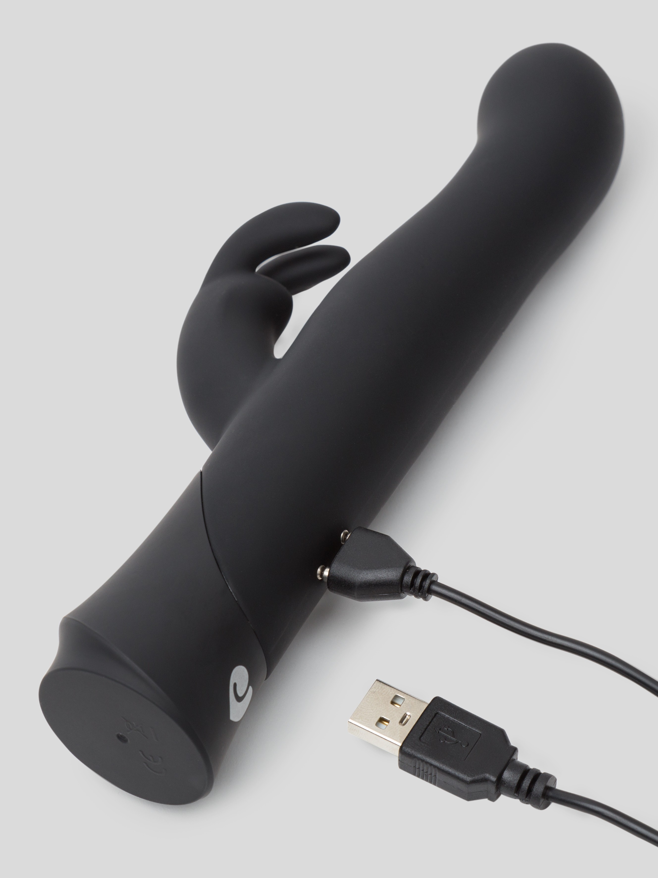 Lovehoney Rechargeable Silicone Rabbit Vibrator, Black, hi-res