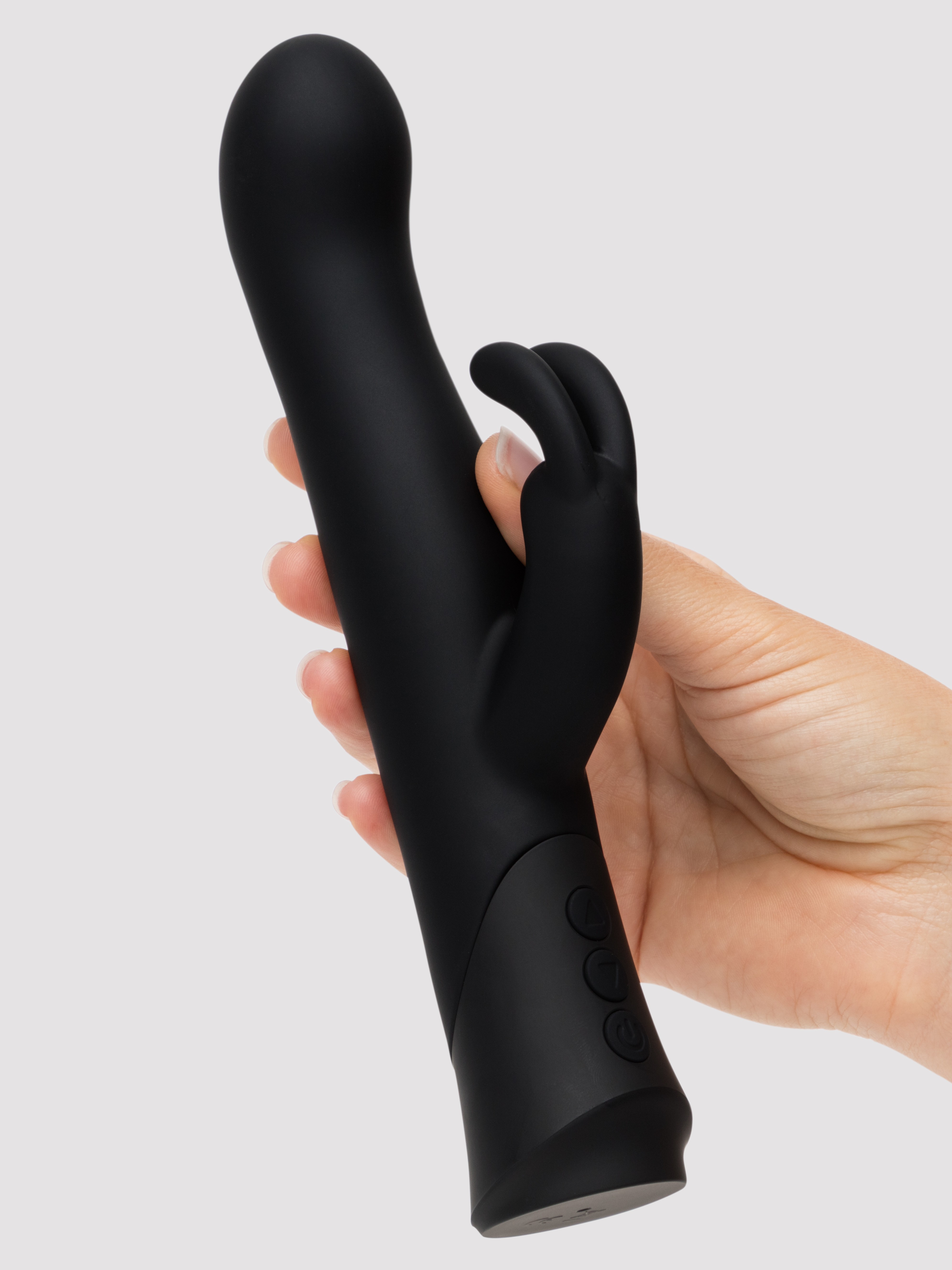 Lovehoney Rechargeable Silicone Rabbit Vibrator, Black, hi-res