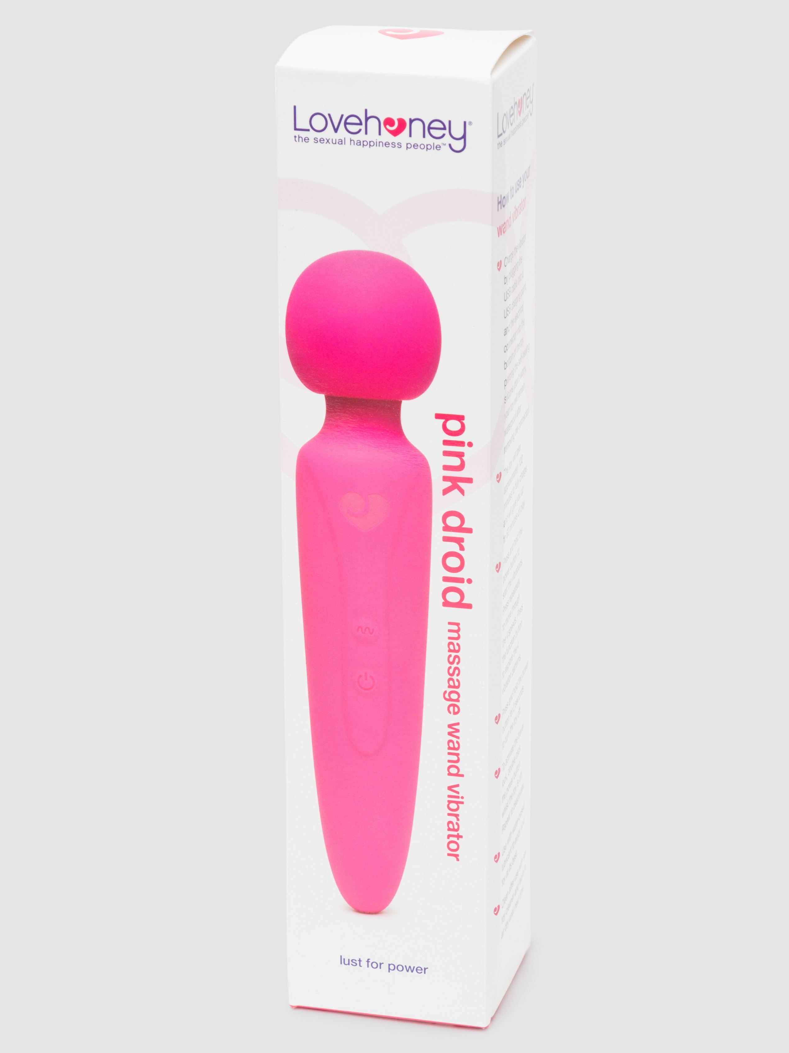 Lovehoney Powerful Rechargeable Silicone Wand Vibrator, Pink, hi-res