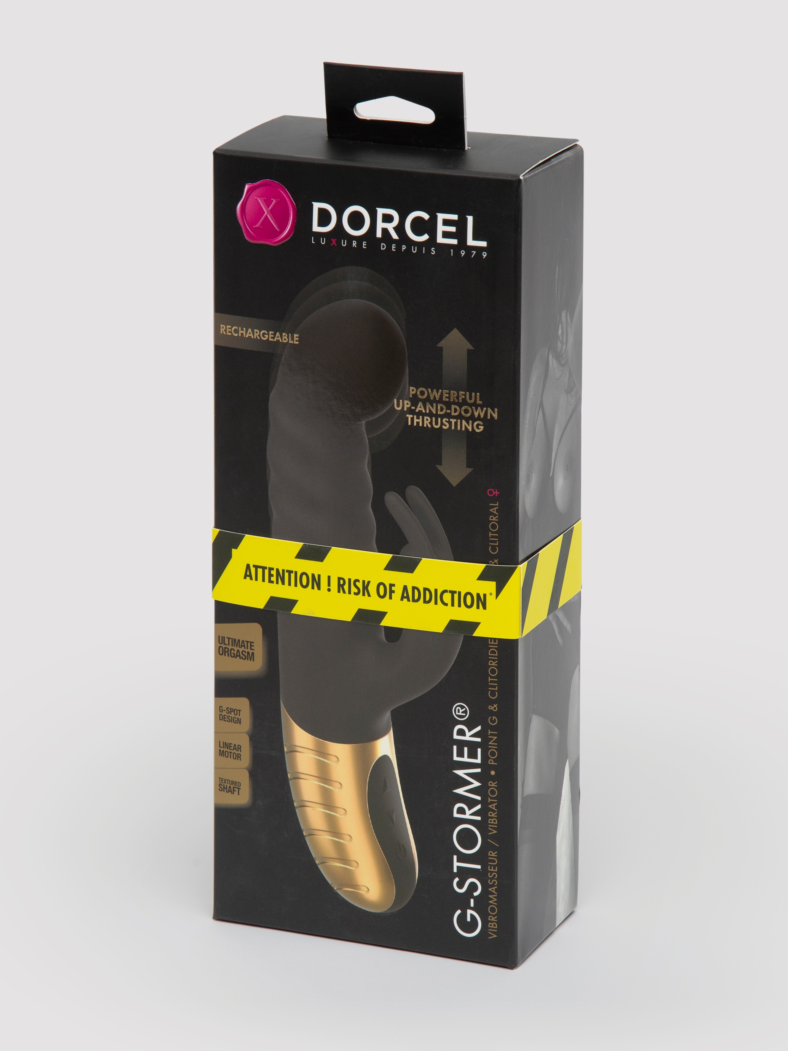 Dorcel G-Stormer Extra Powerful Thrusting Rabbit Vibrator, Black, hi-res
