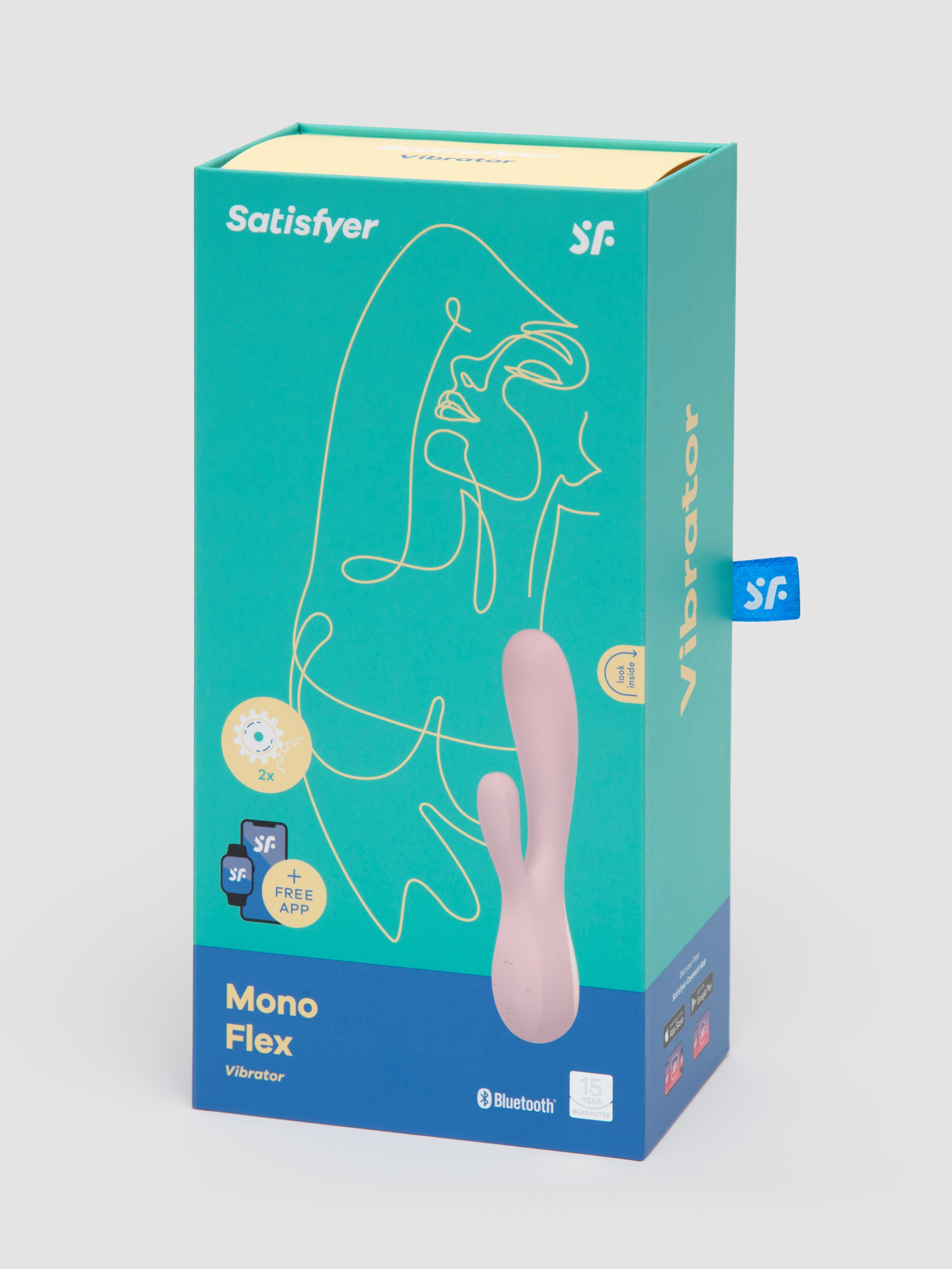 Satisfyer Mono Flex App Controlled Rechargeable Rabbit Vibrator, Pink, hi-res