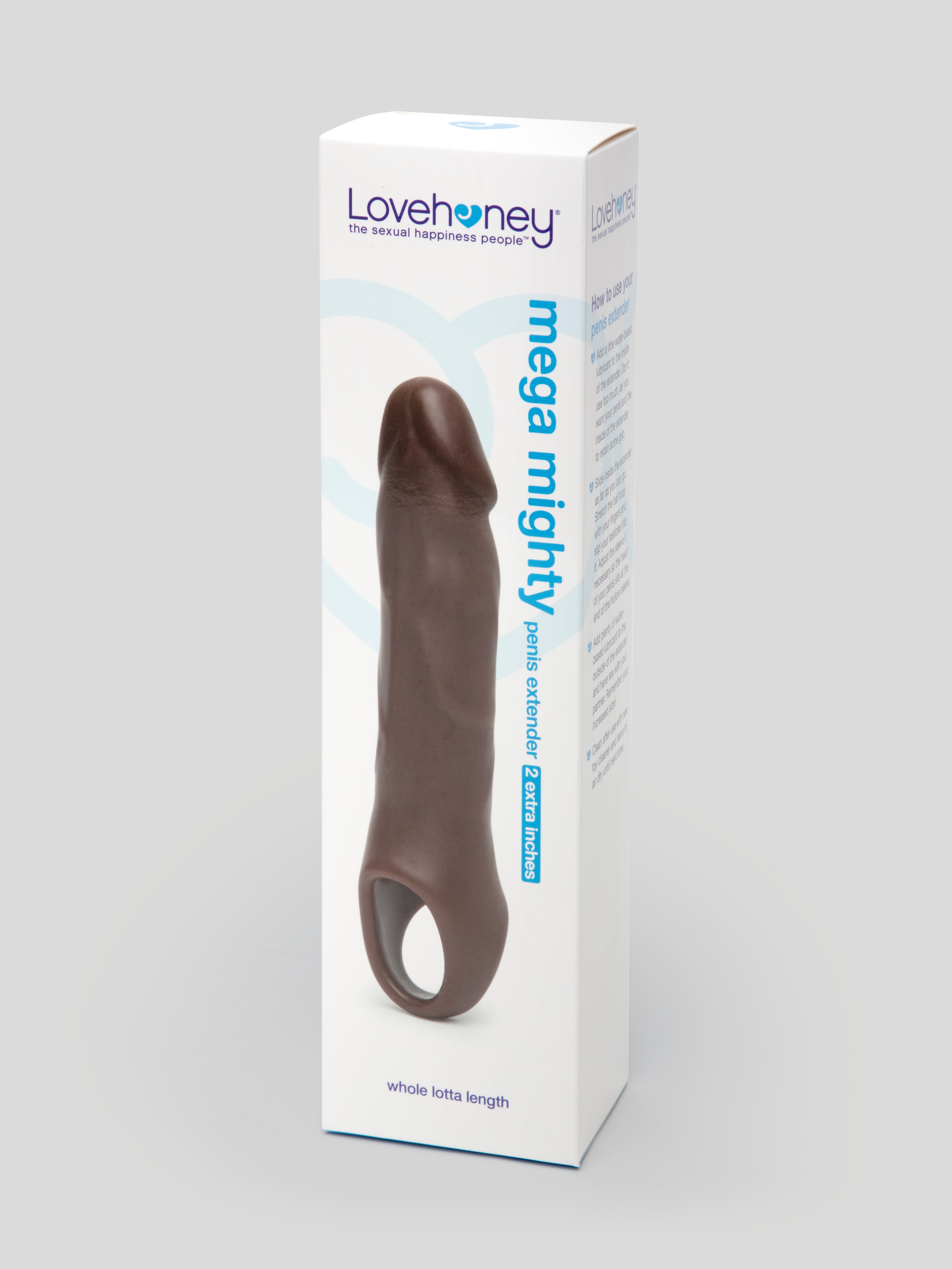 Lovehoney Mega Mighty 2 Extra Inches Penis Extender with Ball Loop Flesh Brown, Flesh Brown, hi-res