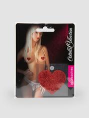 Cottelli Red Glitter Heart Nipple Pasties, Red, hi-res